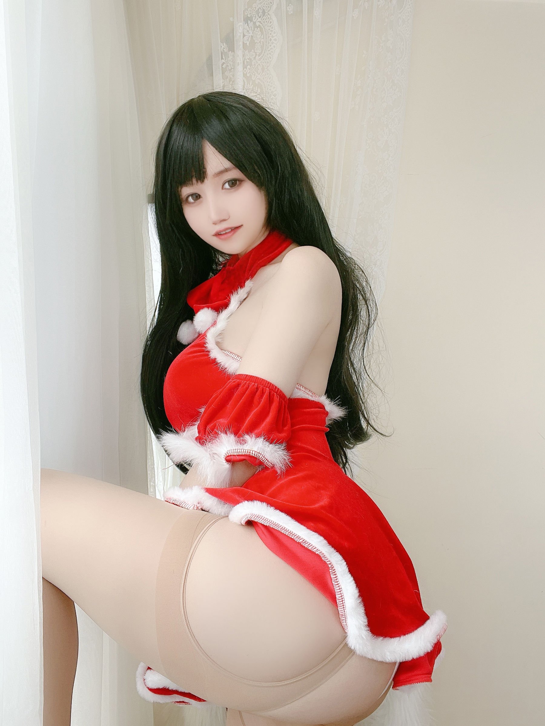 小倉千代w] 紅色聖誕禮物裙