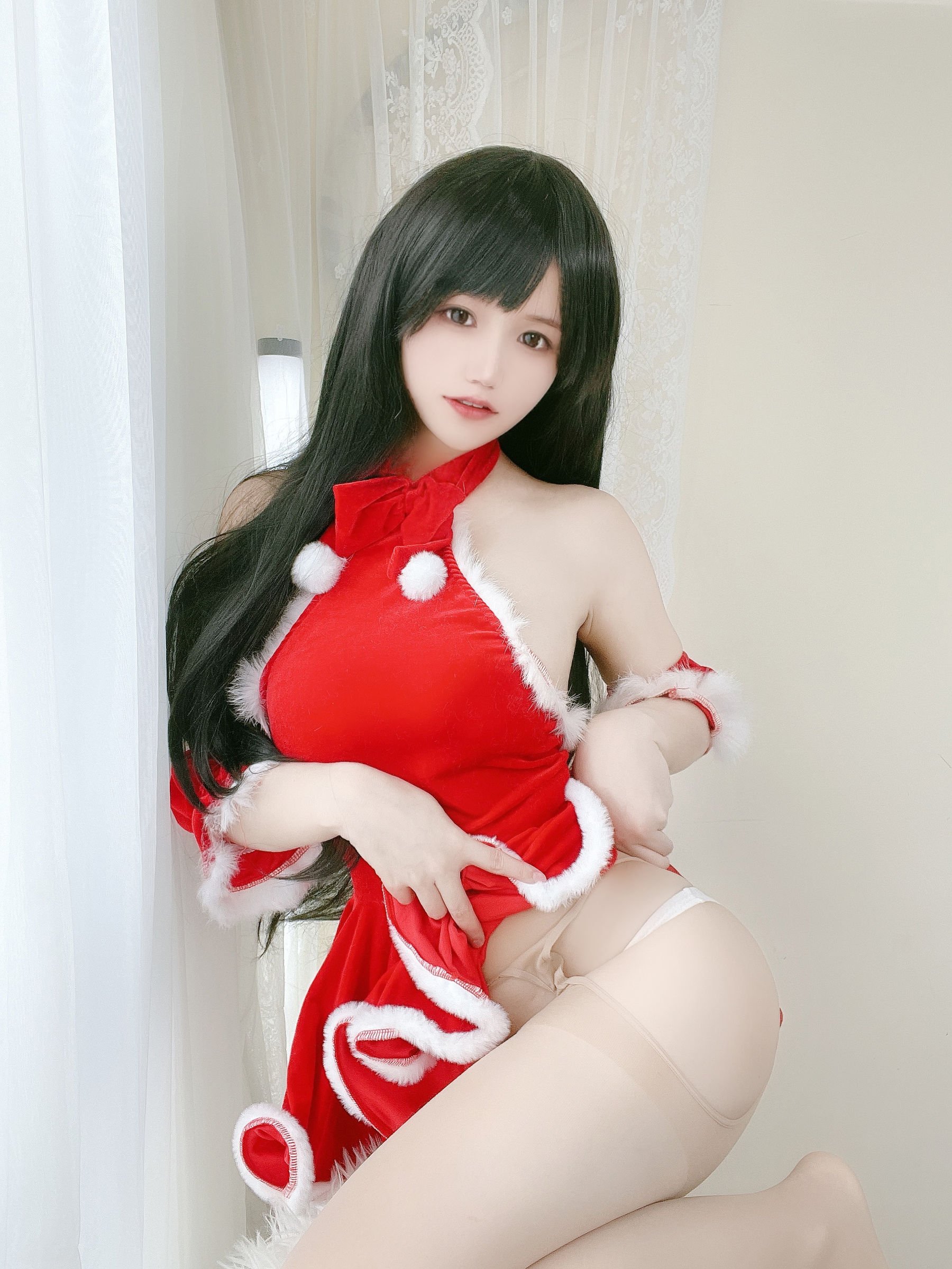 小倉千代w] 紅色聖誕禮物裙