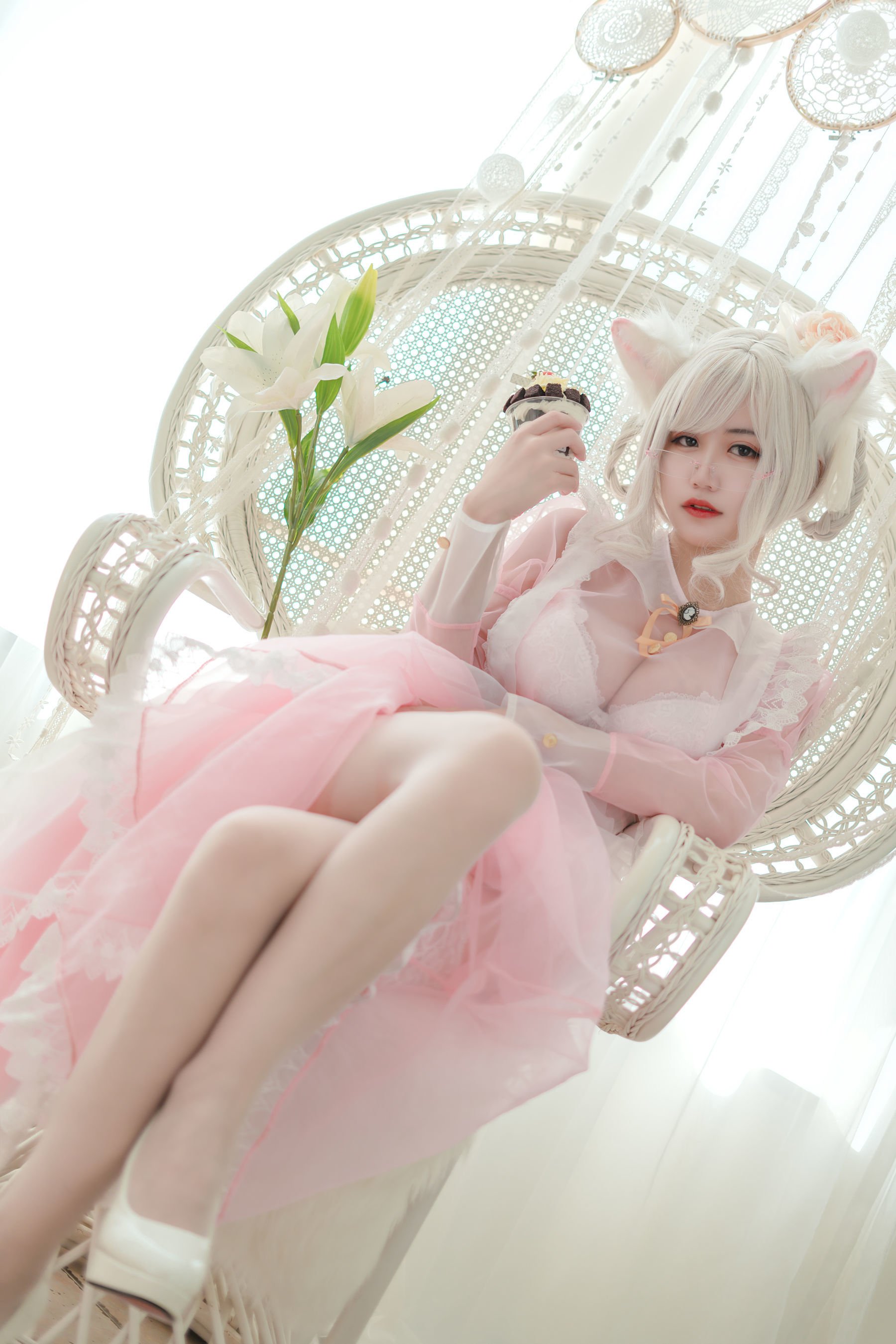 小倉千代w] 透明粉色女僕