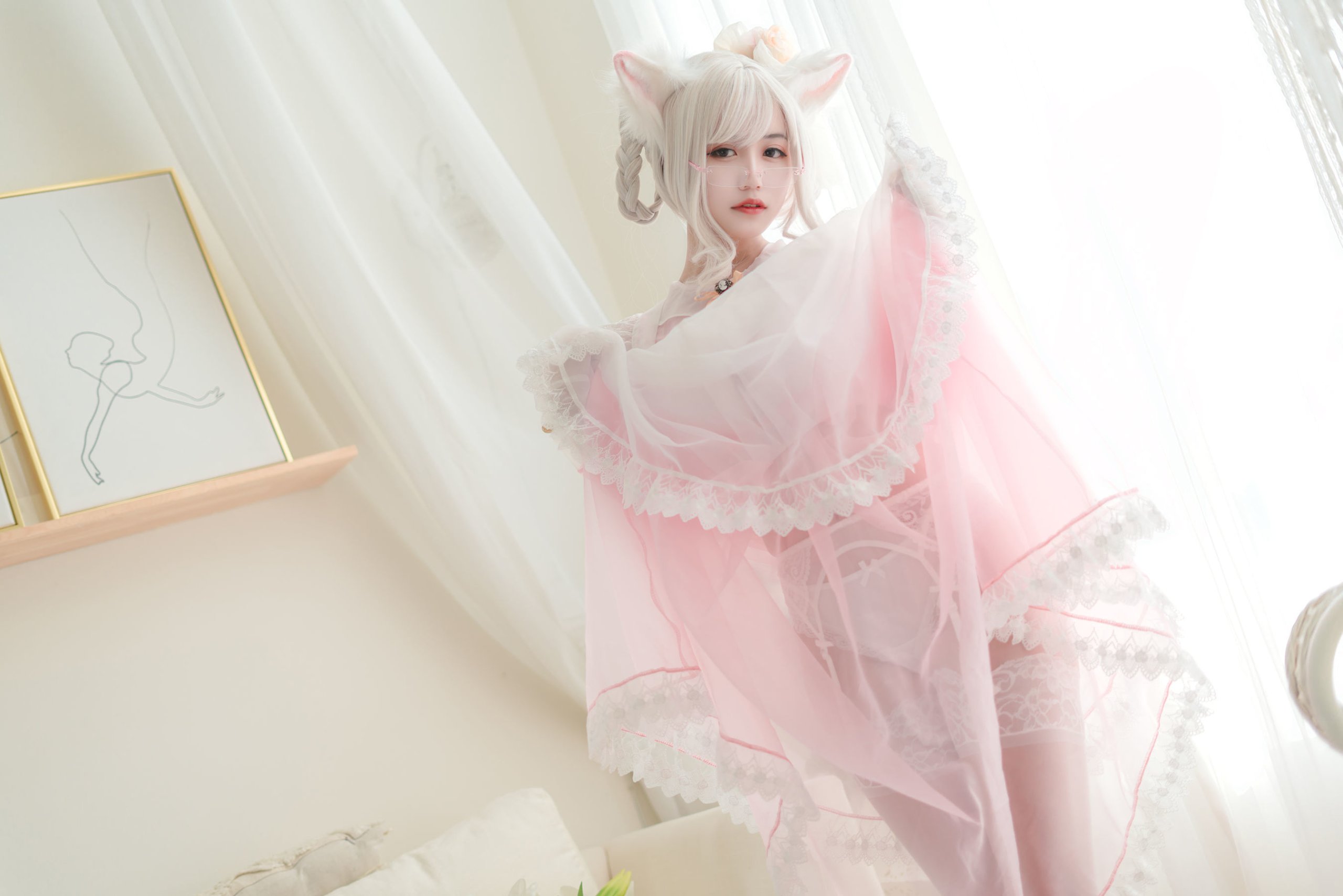 小倉千代w] 透明粉色女僕