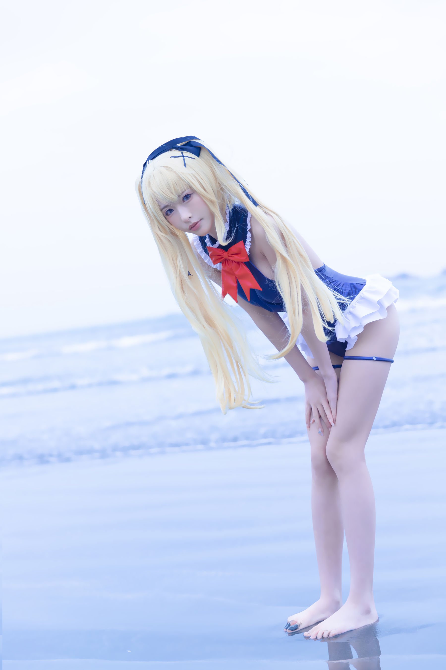 清水由乃] 瑪麗蘿絲藍色泳衣