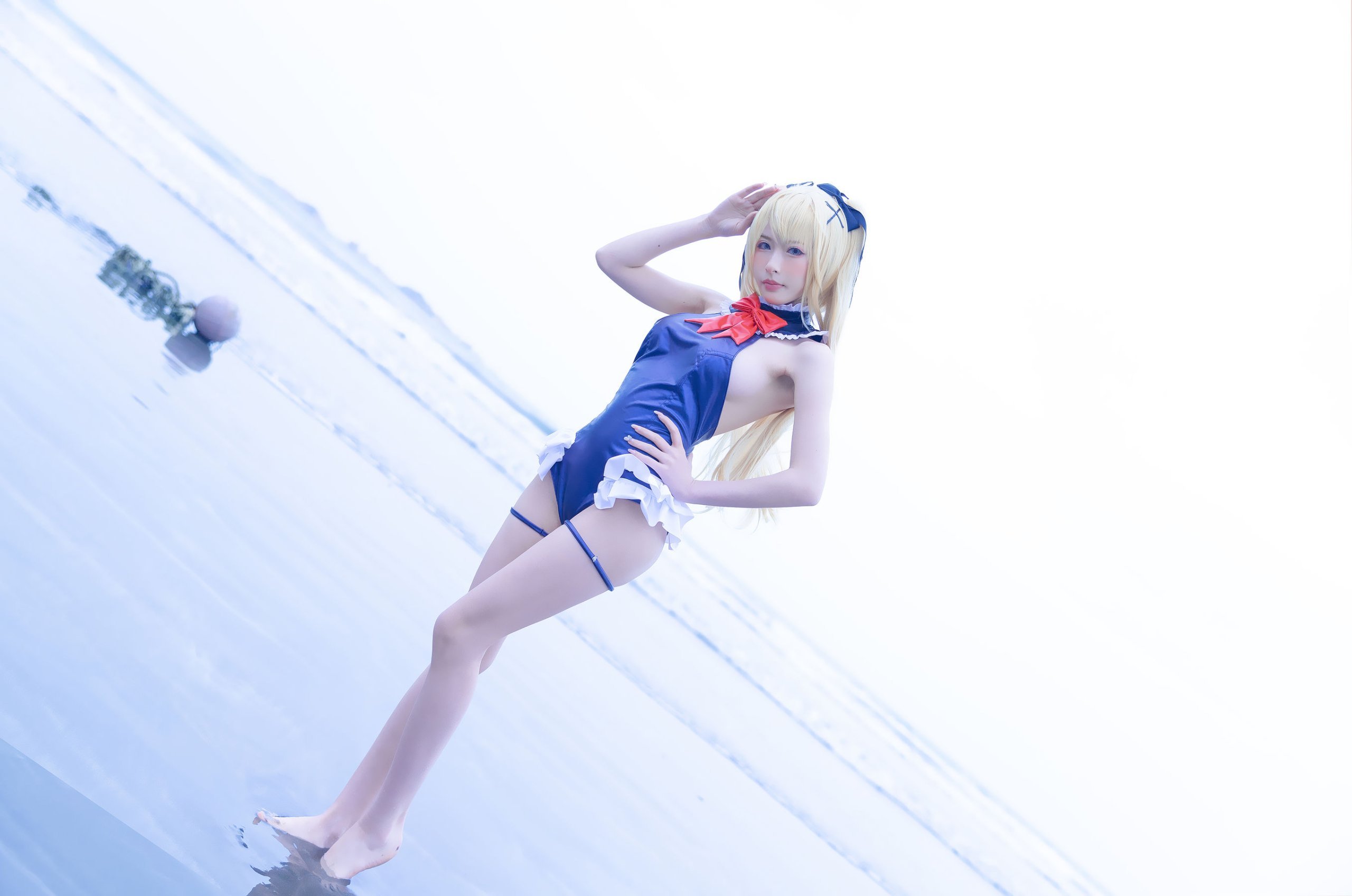 清水由乃] 瑪麗蘿絲藍色泳衣
