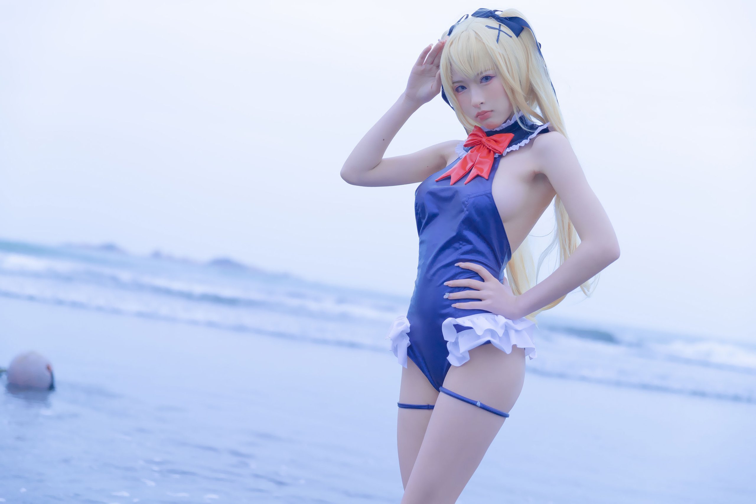 清水由乃] 瑪麗蘿絲藍色泳衣
