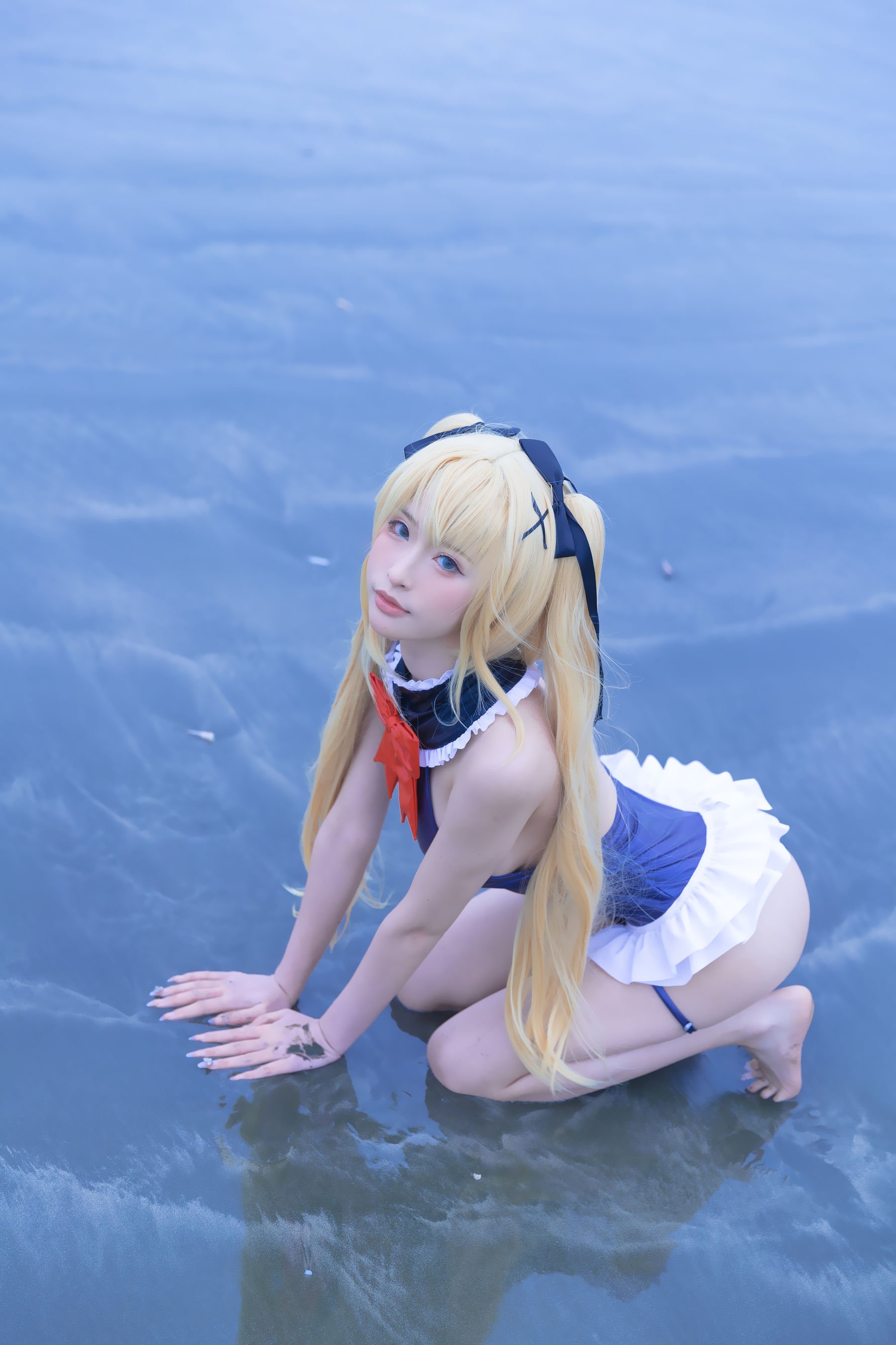[清水由乃] 玛丽萝丝蓝色泳衣