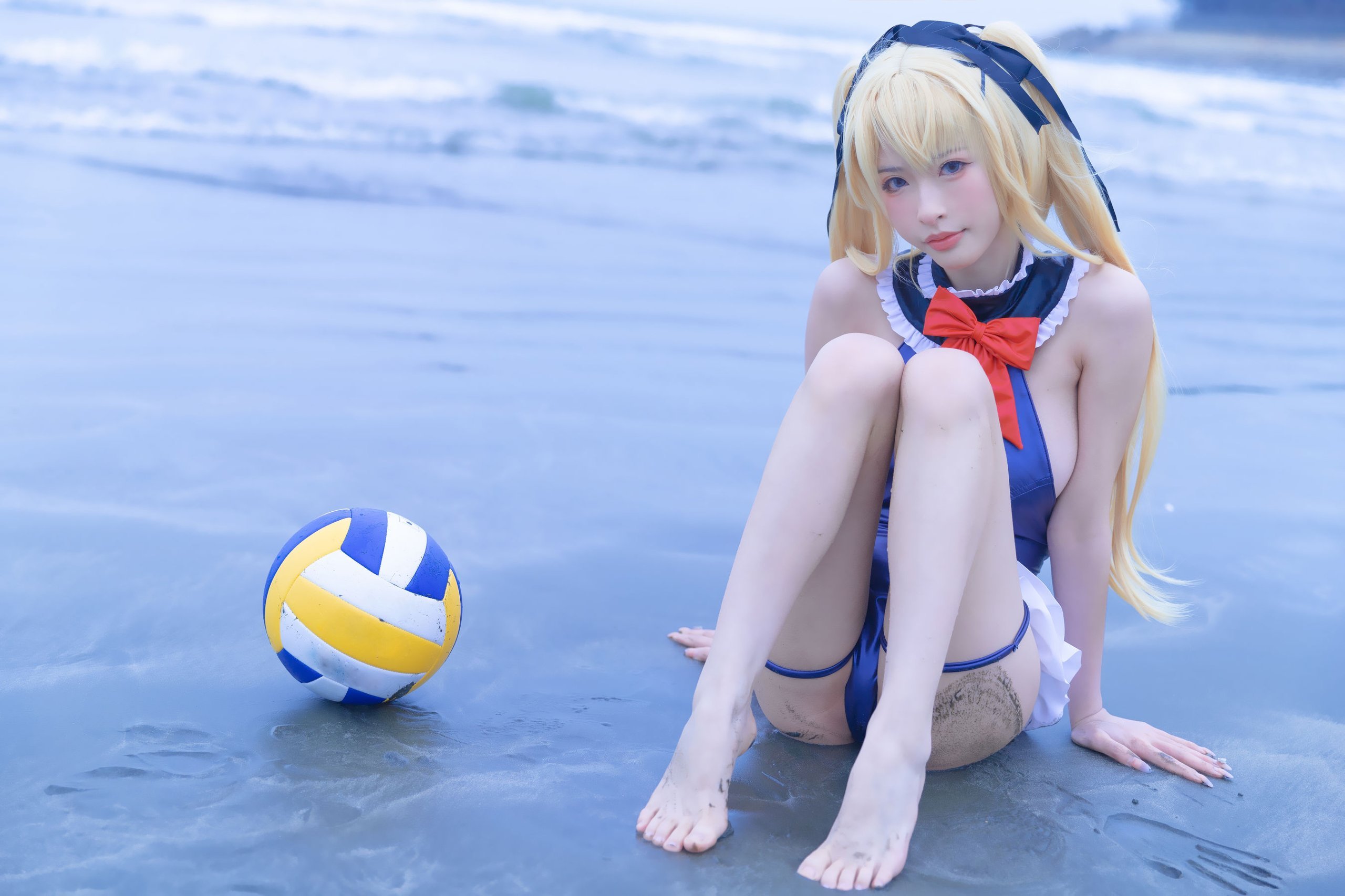 Shimizu Yuno Mary Rose bộ đồ bơi màu xanh