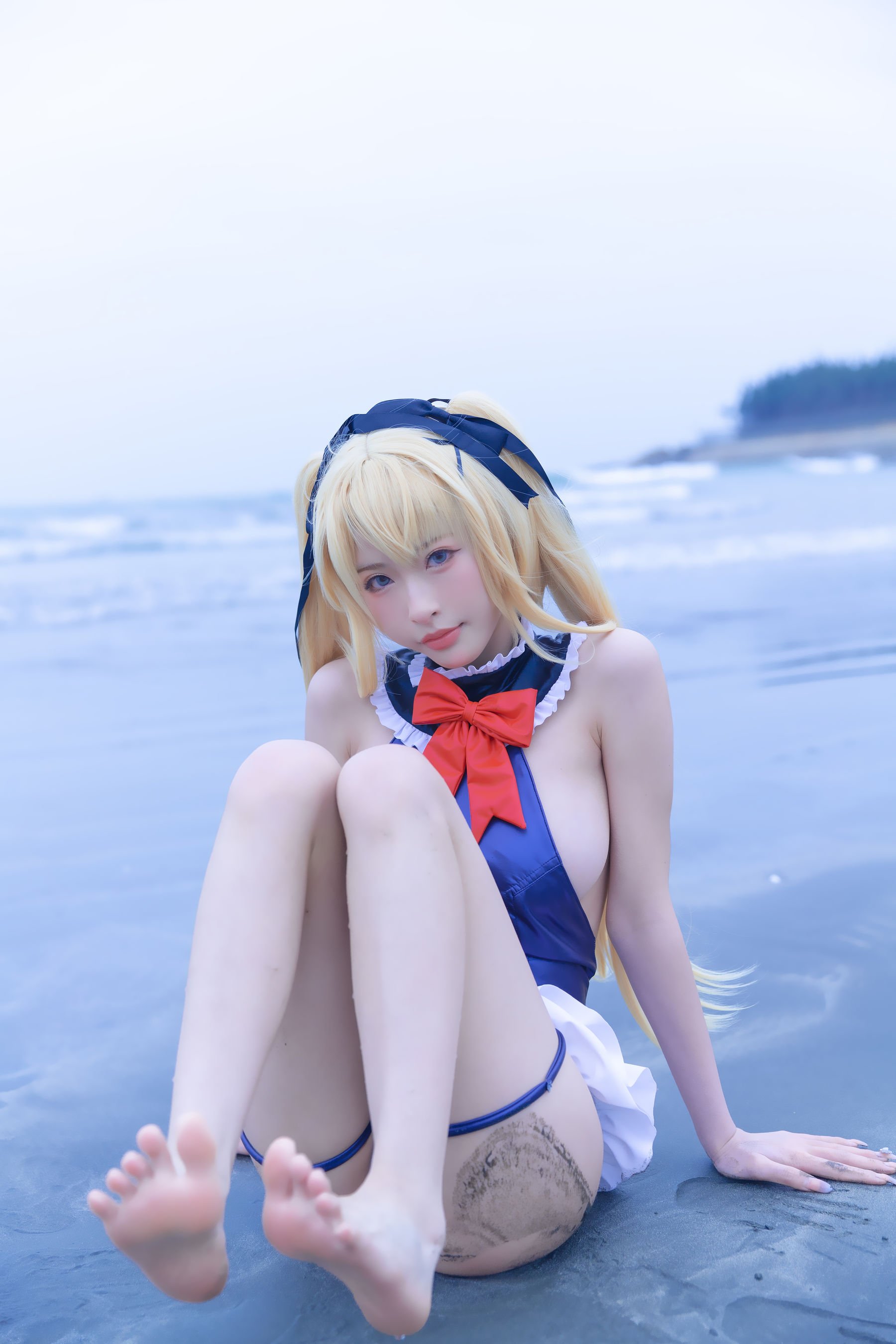 Shimizu Yuno Mary Rose bộ đồ bơi màu xanh