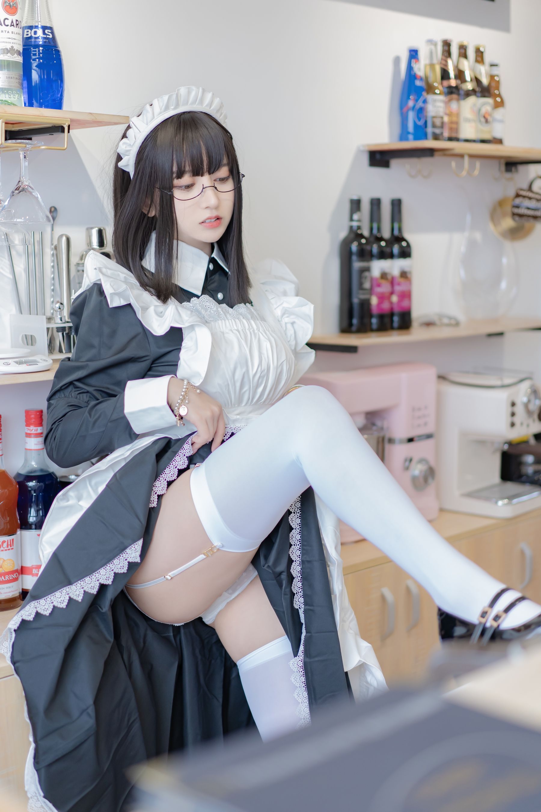 Expired Rice Noodles Meow] Maid Long Skirt