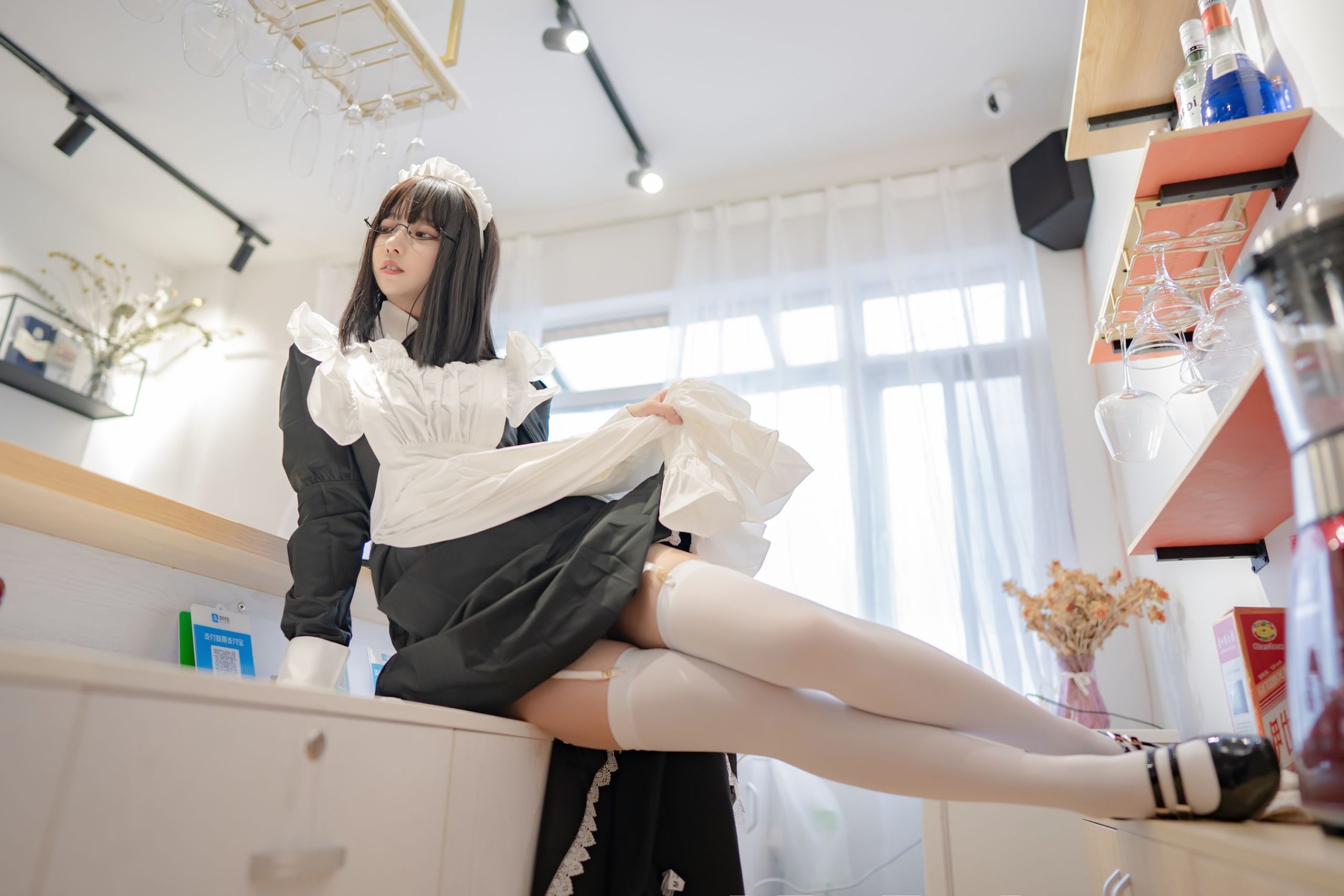 Expired Rice Noodles Meow] Maid Long Skirt