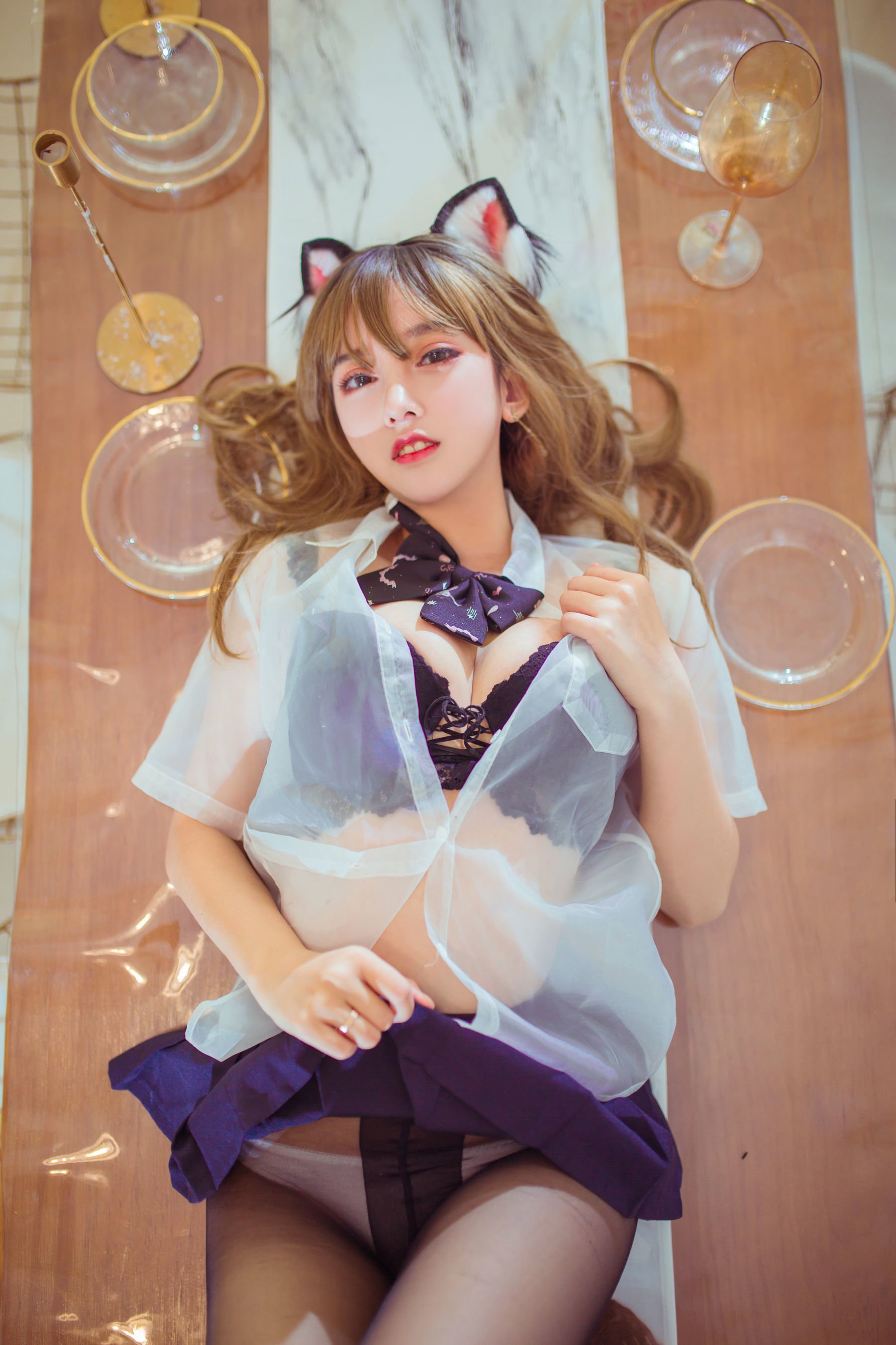 過期米線線喵] 陽台黑絲性感貓咪
