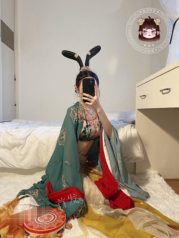 仙仙桃-女仆白丝+敦煌仙女