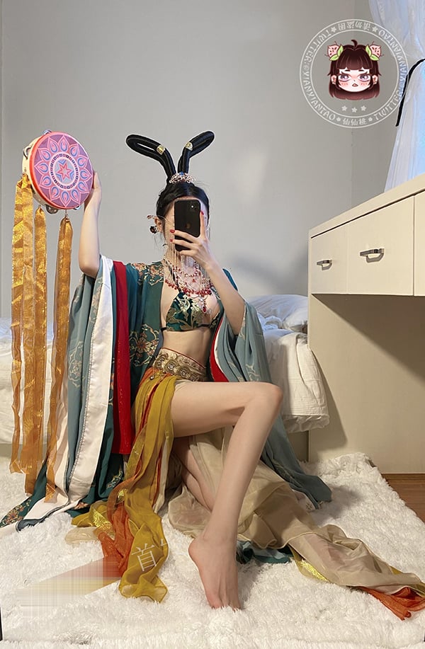 仙仙桃-女仆白丝+敦煌仙女