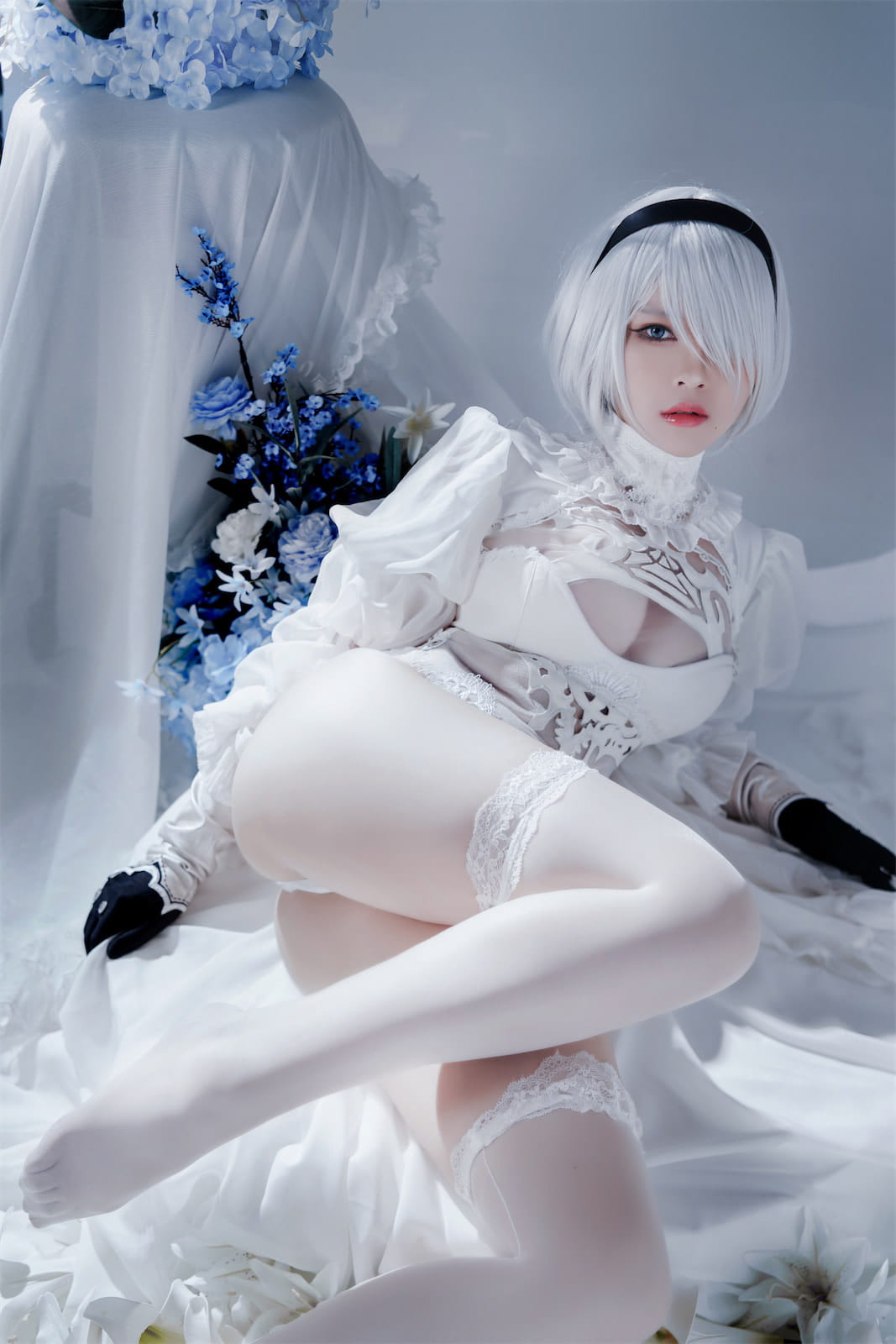 半半子 Nier Automata 2B白禮服 Cosplay 51P