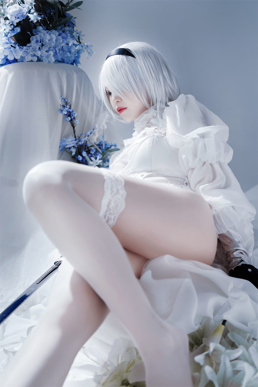 半半子 Nier Automata 2B白禮服 Cosplay 51P