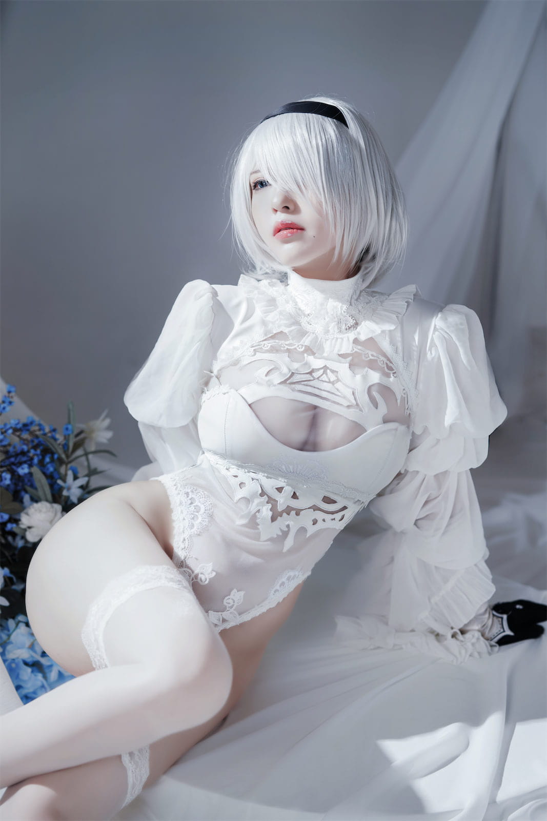 半半子 Nier Automata 2B白禮服 Cosplay 51P