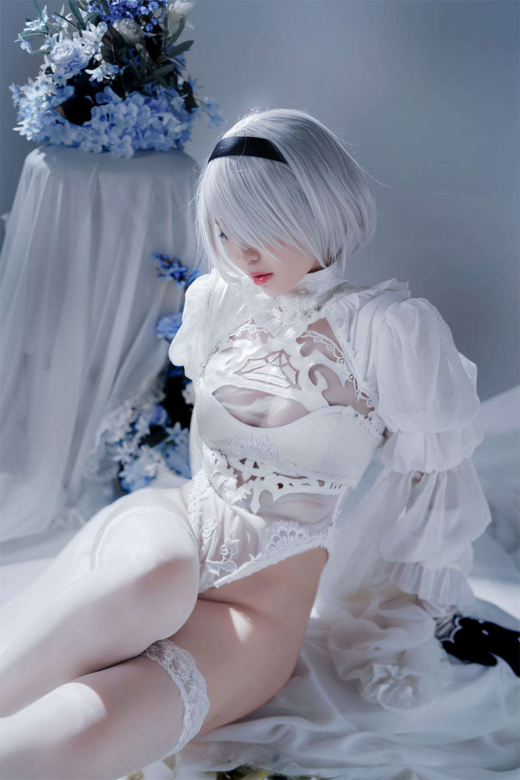 半半子 Nier Automata 2B白禮服 Cosplay 51P