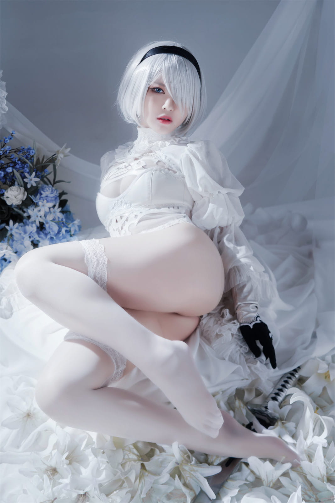 半半子 Nier Automata 2B白禮服 Cosplay 51P