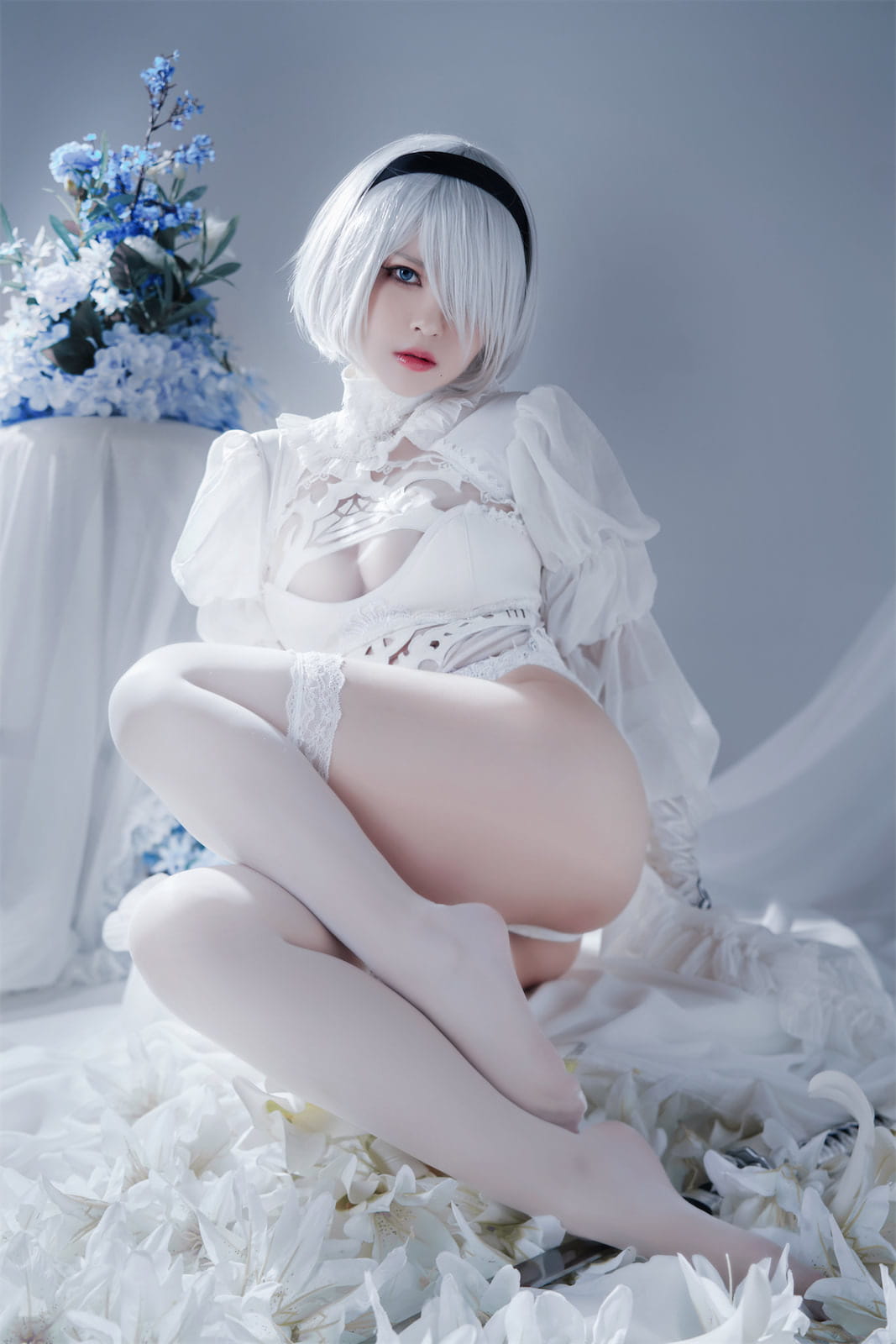 半半子 Nier Automata 2B白禮服 Cosplay 51P