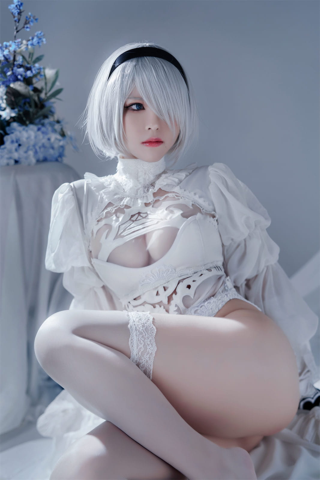 半半子 Nier Automata 2B白禮服 Cosplay 51P