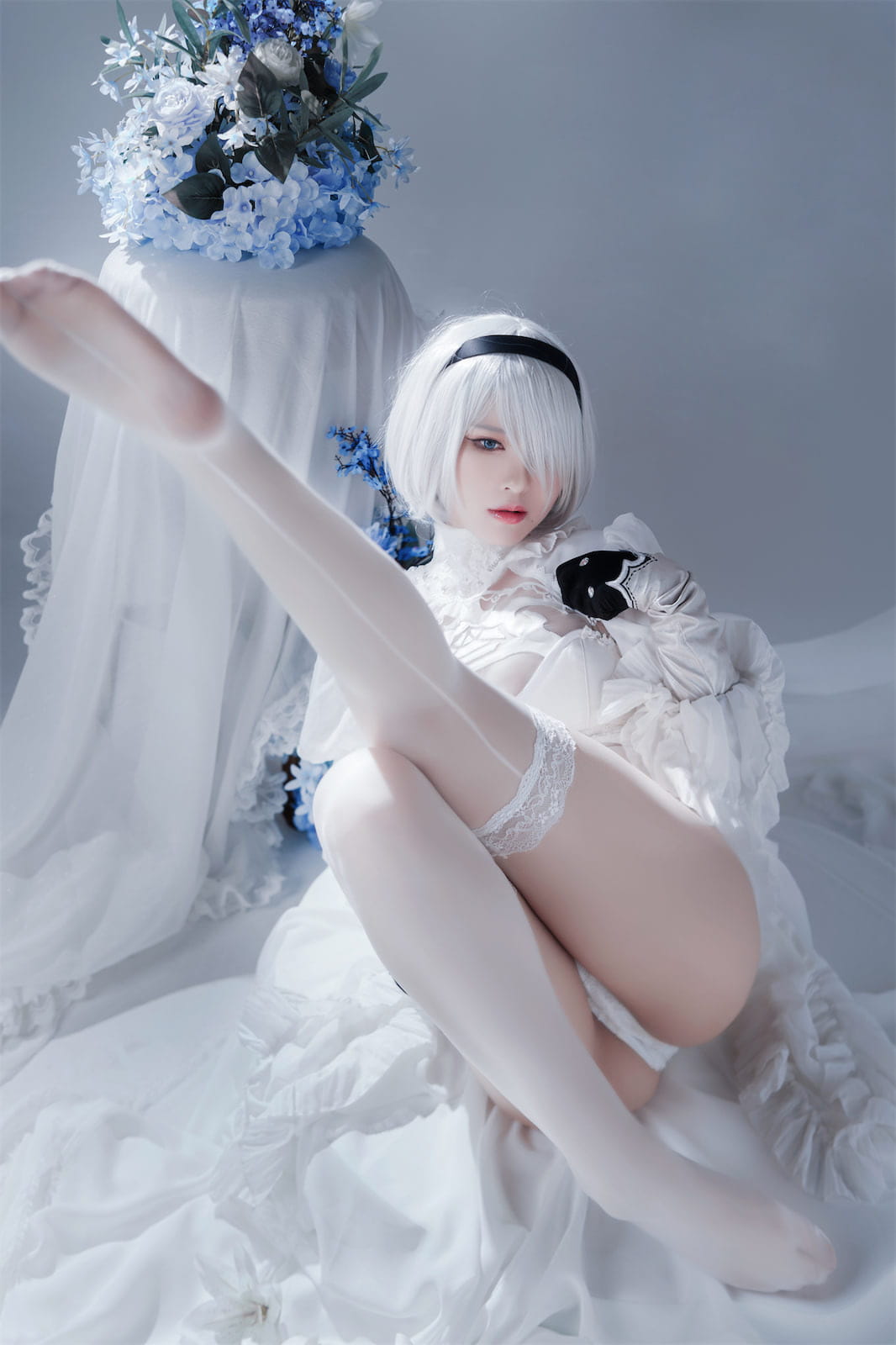 半半子 Nier Automata 2B白禮服 Cosplay 51P