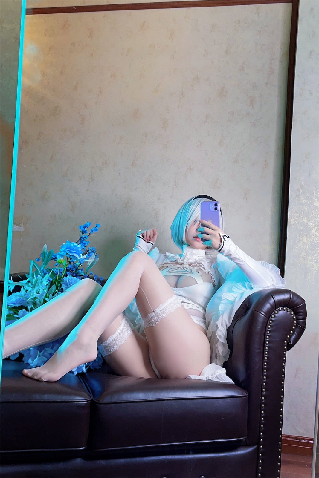 Ban Ban Zi Cosplay 2B Nier Automata Váy Trắng 51P
