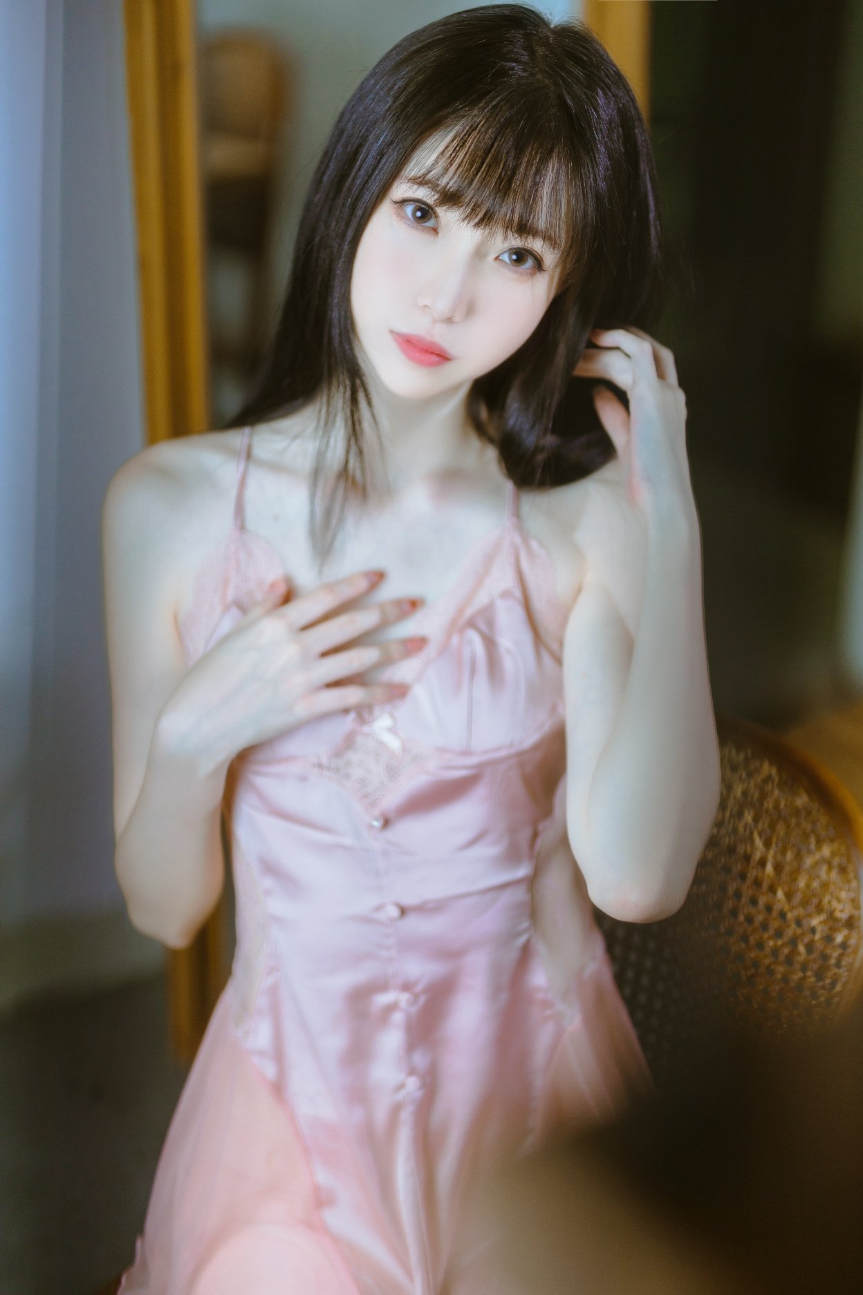 Xu Lan LAN Semi-Transparent Pink Gauze