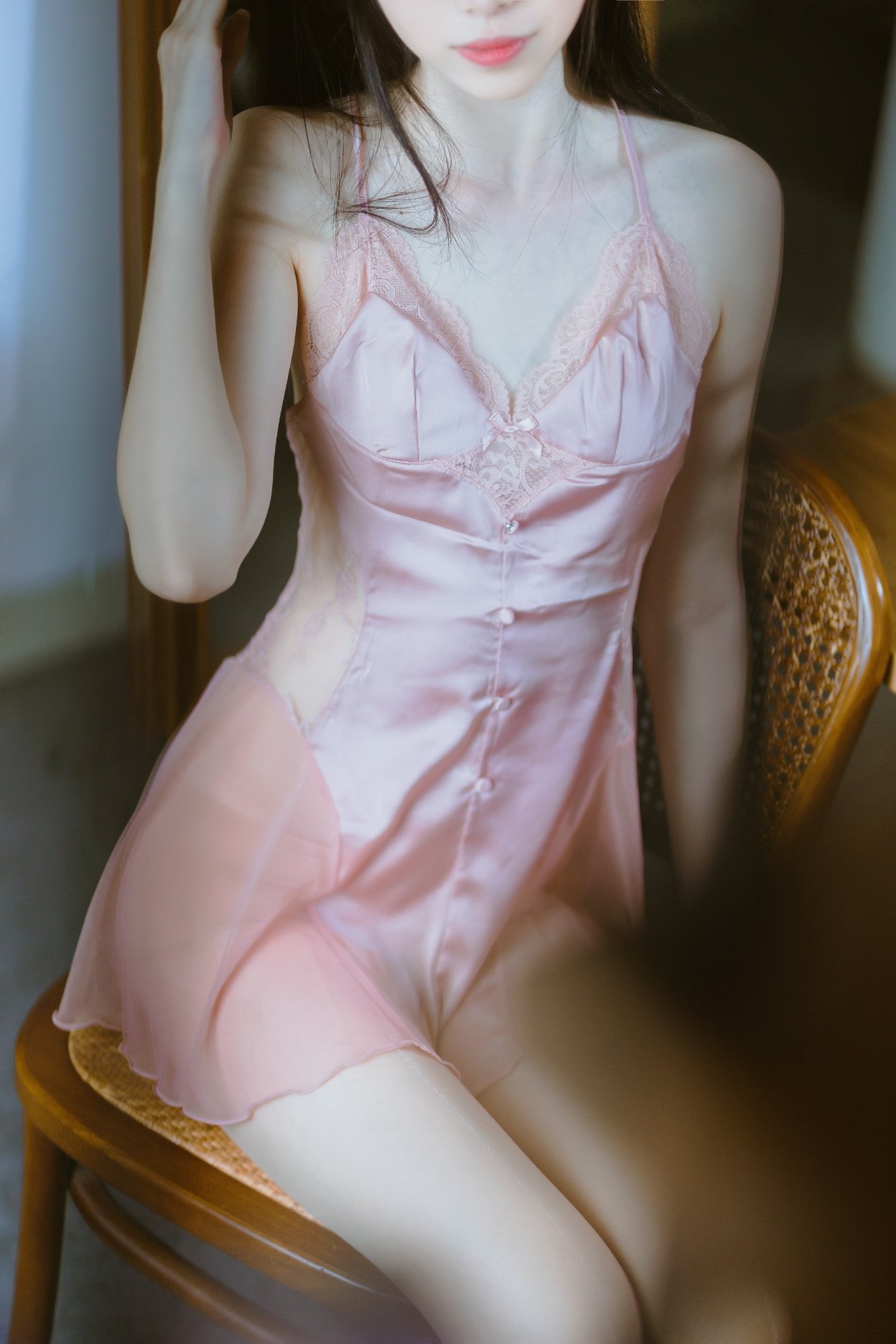 Xu Lan LAN Semi-Transparent Pink Gauze