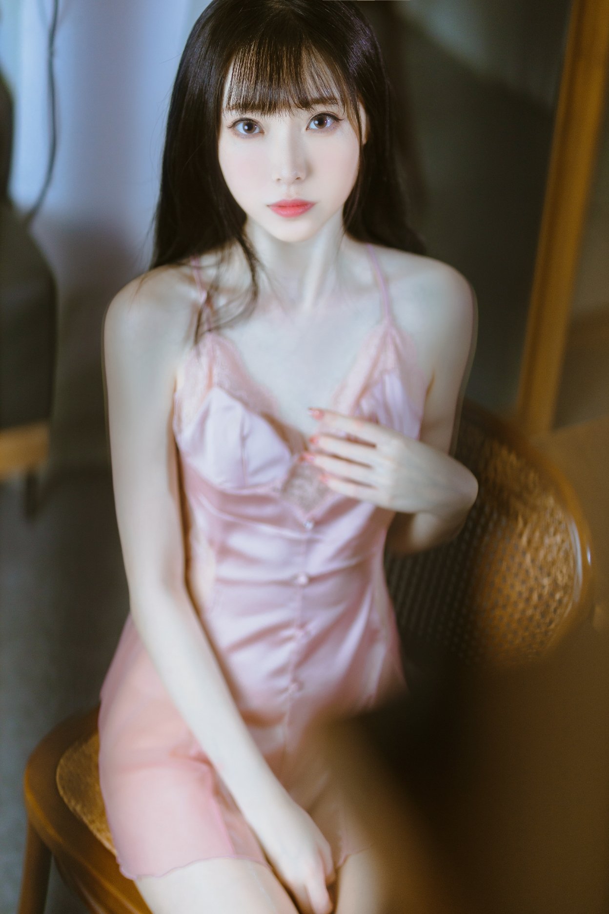 Xu Lan LAN Semi-Transparent Pink Gauze