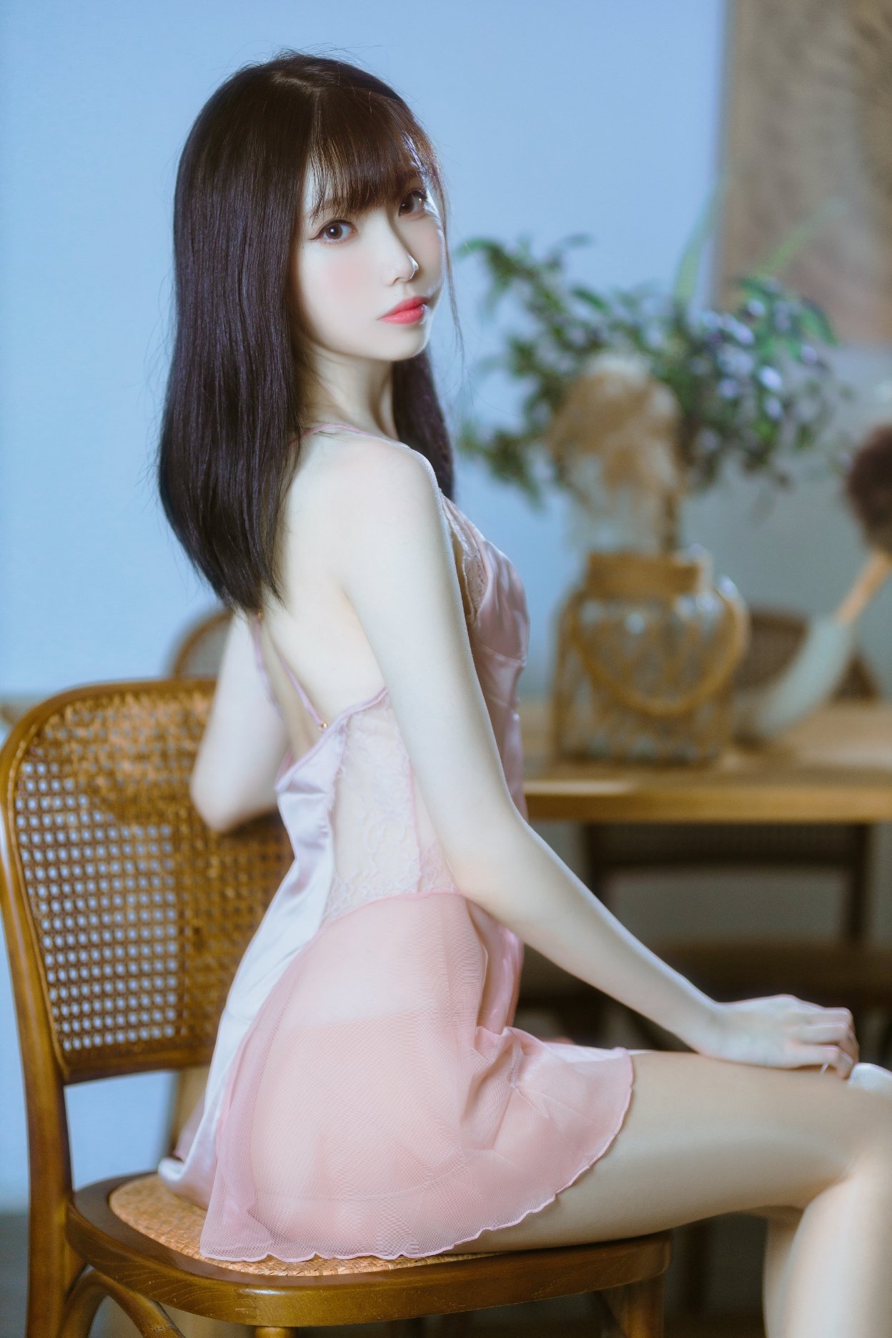 Xu Lan LAN Semi-Transparent Pink Gauze