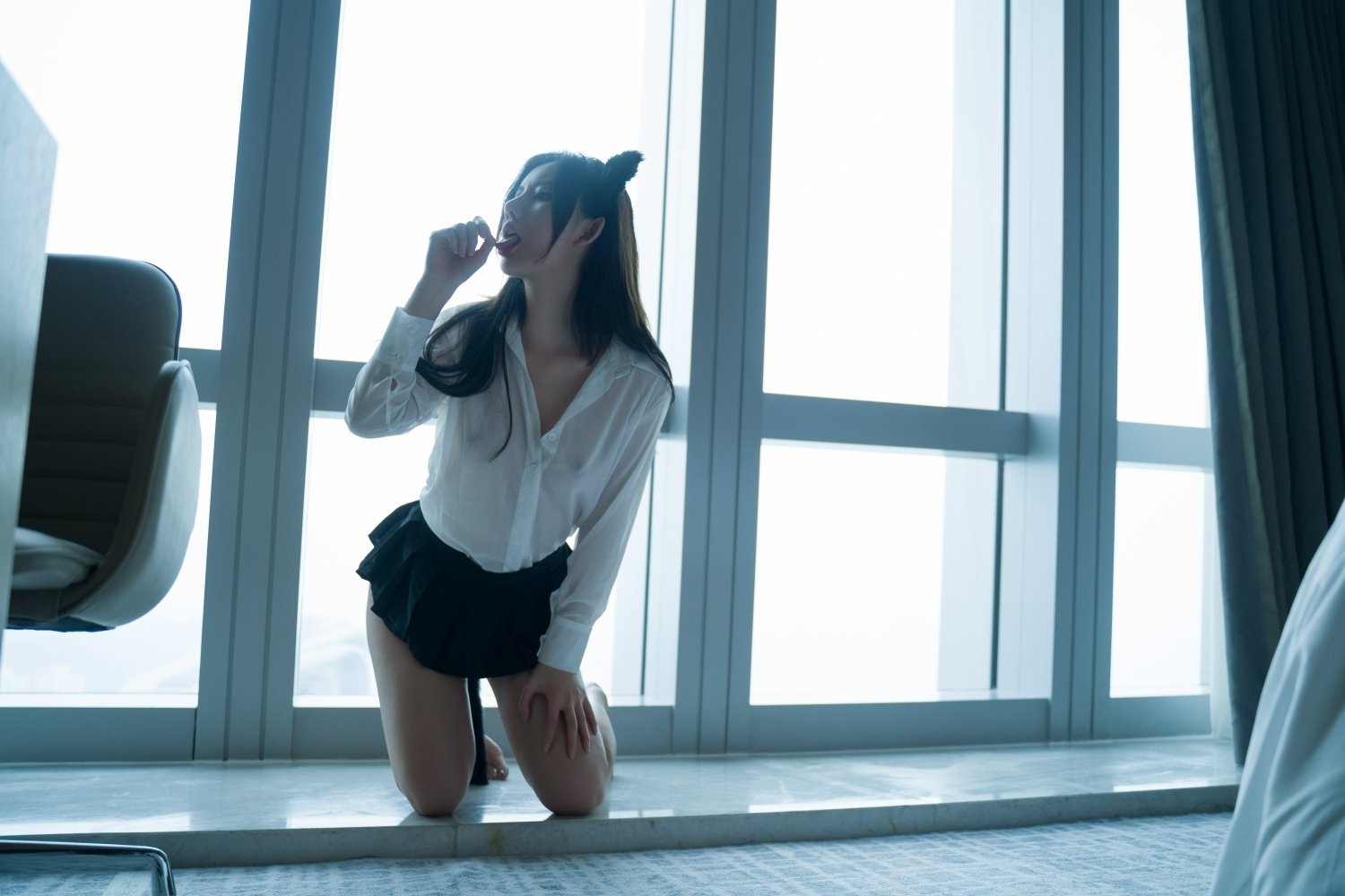 Bo anh cosplay A Zhu cat girl anal plug