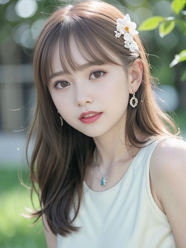 Outdoor White Skirt AI Beauty