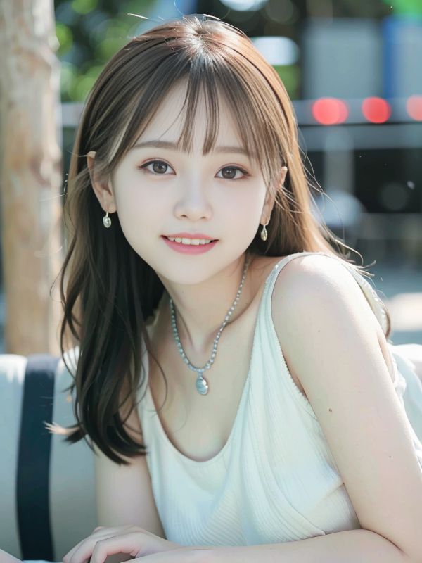 Outdoor White Skirt AI Beauty