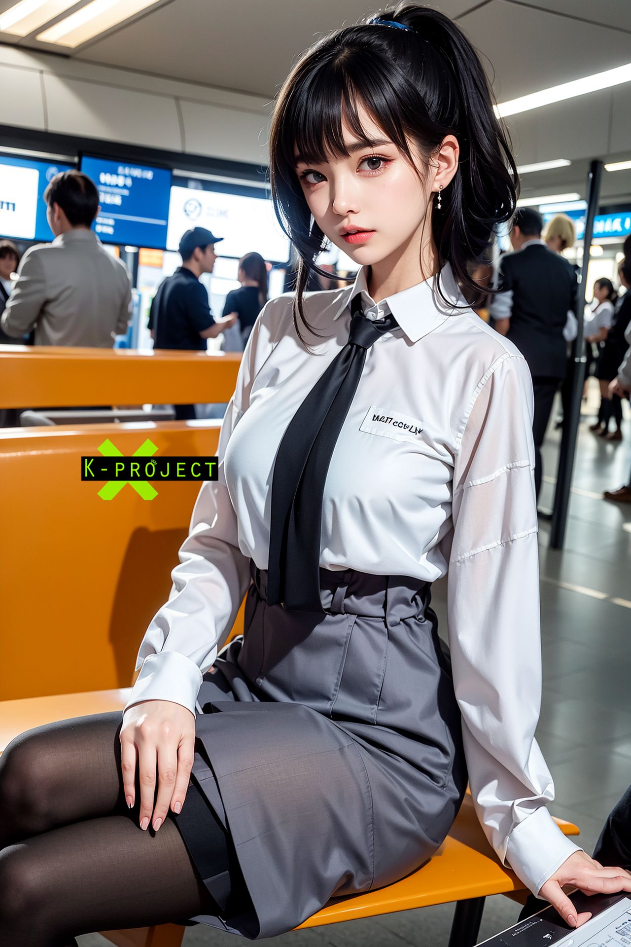 Nhân viên nữ xinh đẹp của công ty sau giờ làm.