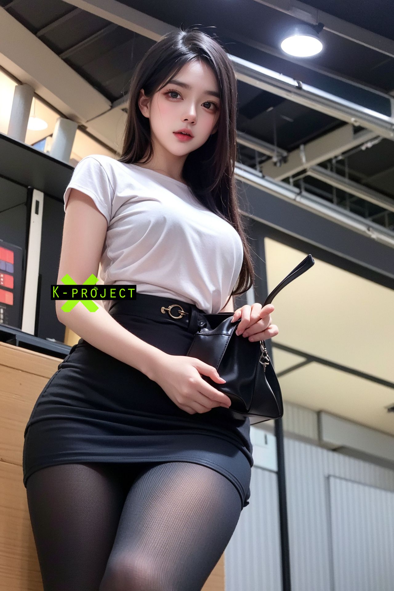 Nhân viên nữ xinh đẹp của công ty sau giờ làm.