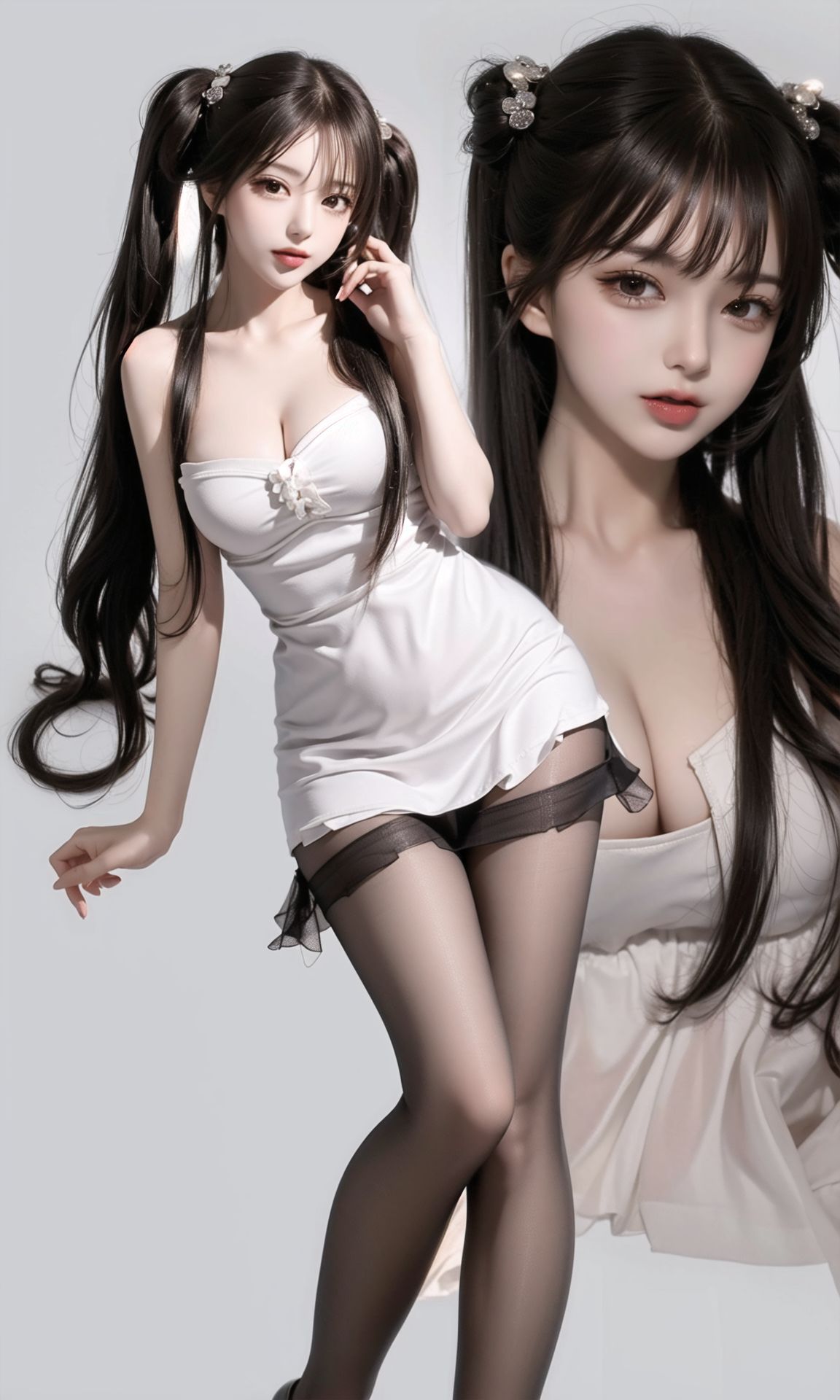 双马尾黑丝美腿少女