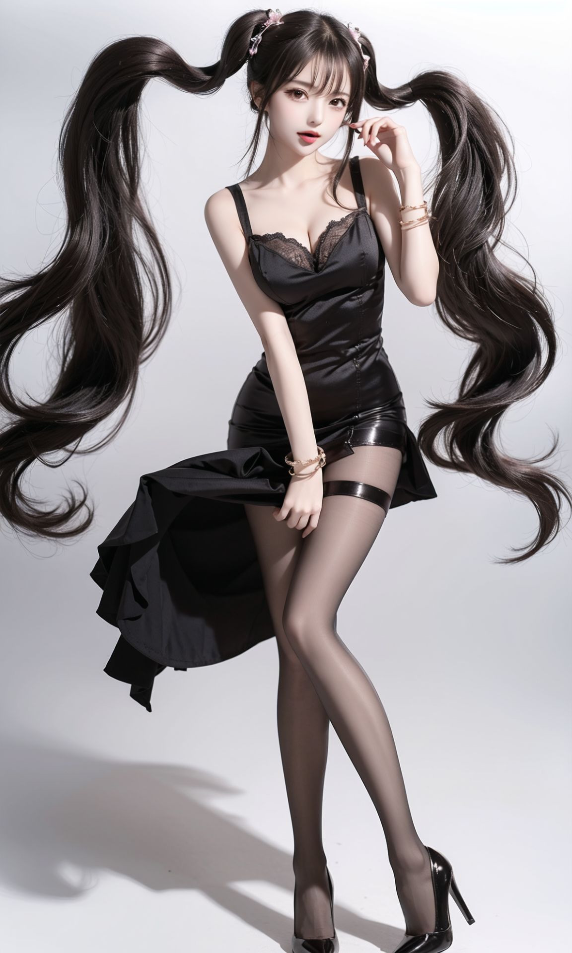 双马尾黑丝美腿少女
