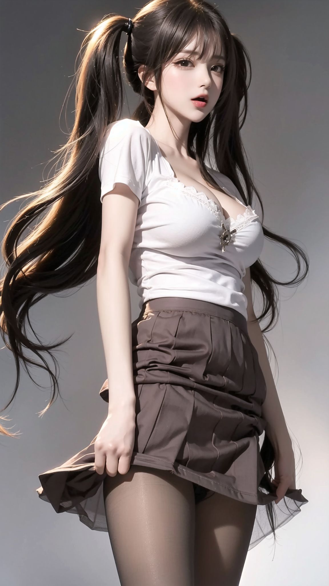 双马尾黑丝美腿少女