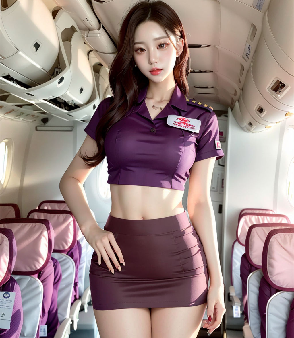 國際航班超短裙美女空乘