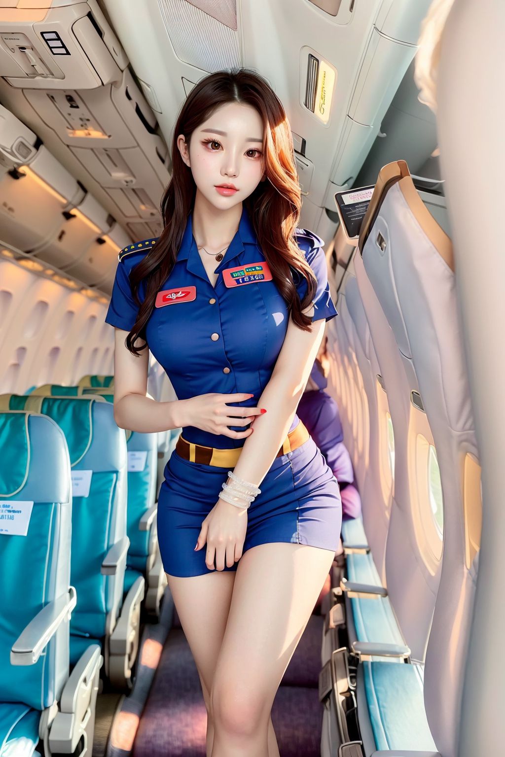 國際航班超短裙美女空乘