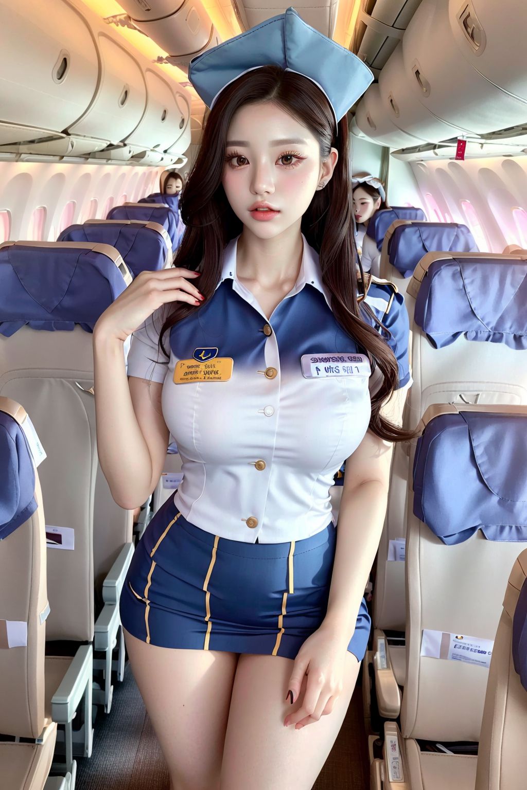 國際航班超短裙美女空乘