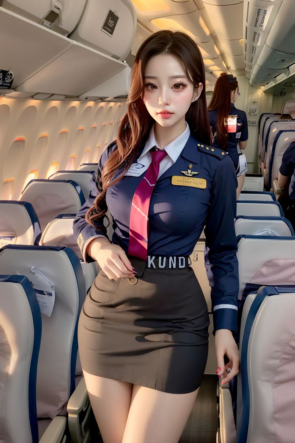 國際航班超短裙美女空乘