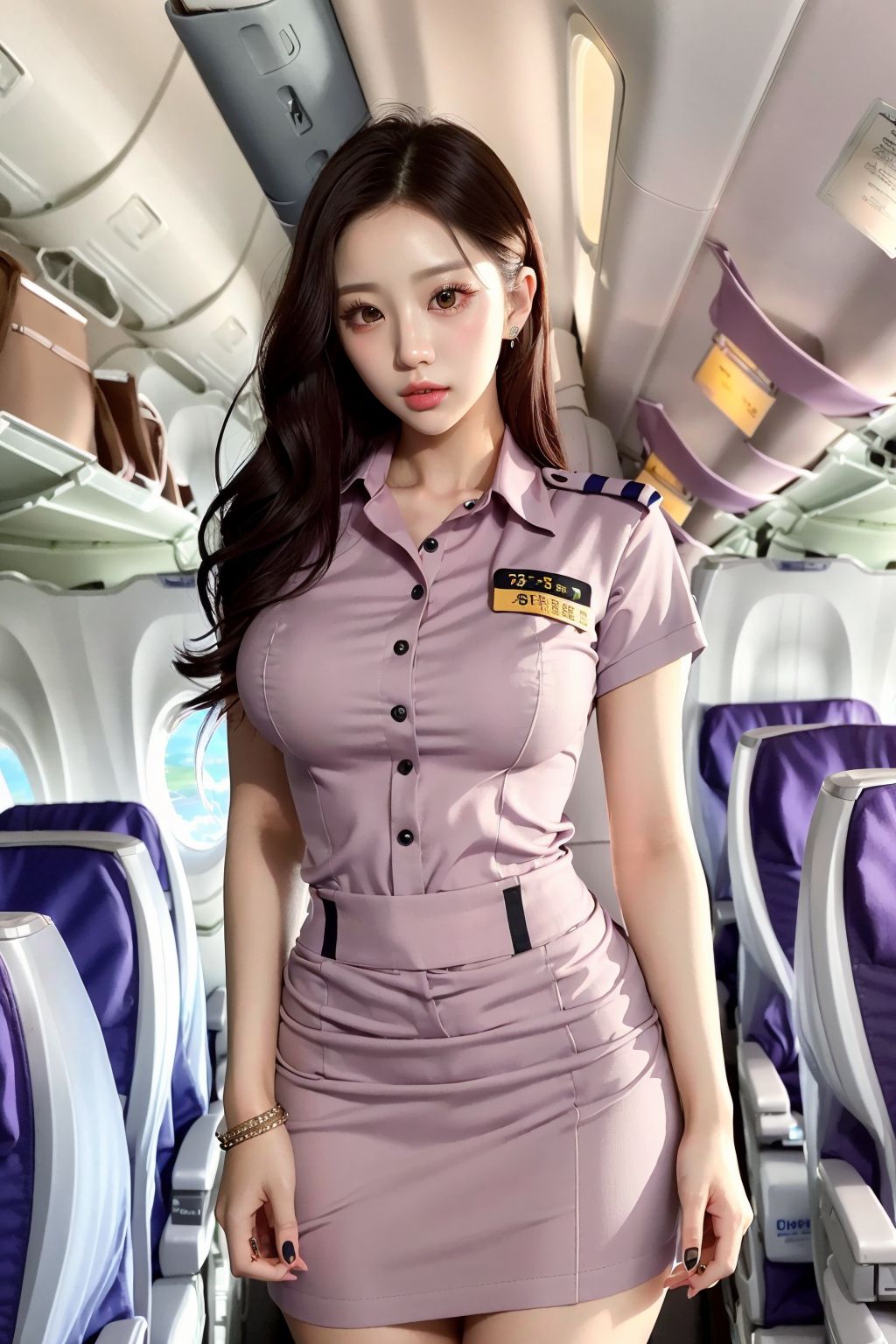 國際航班超短裙美女空乘