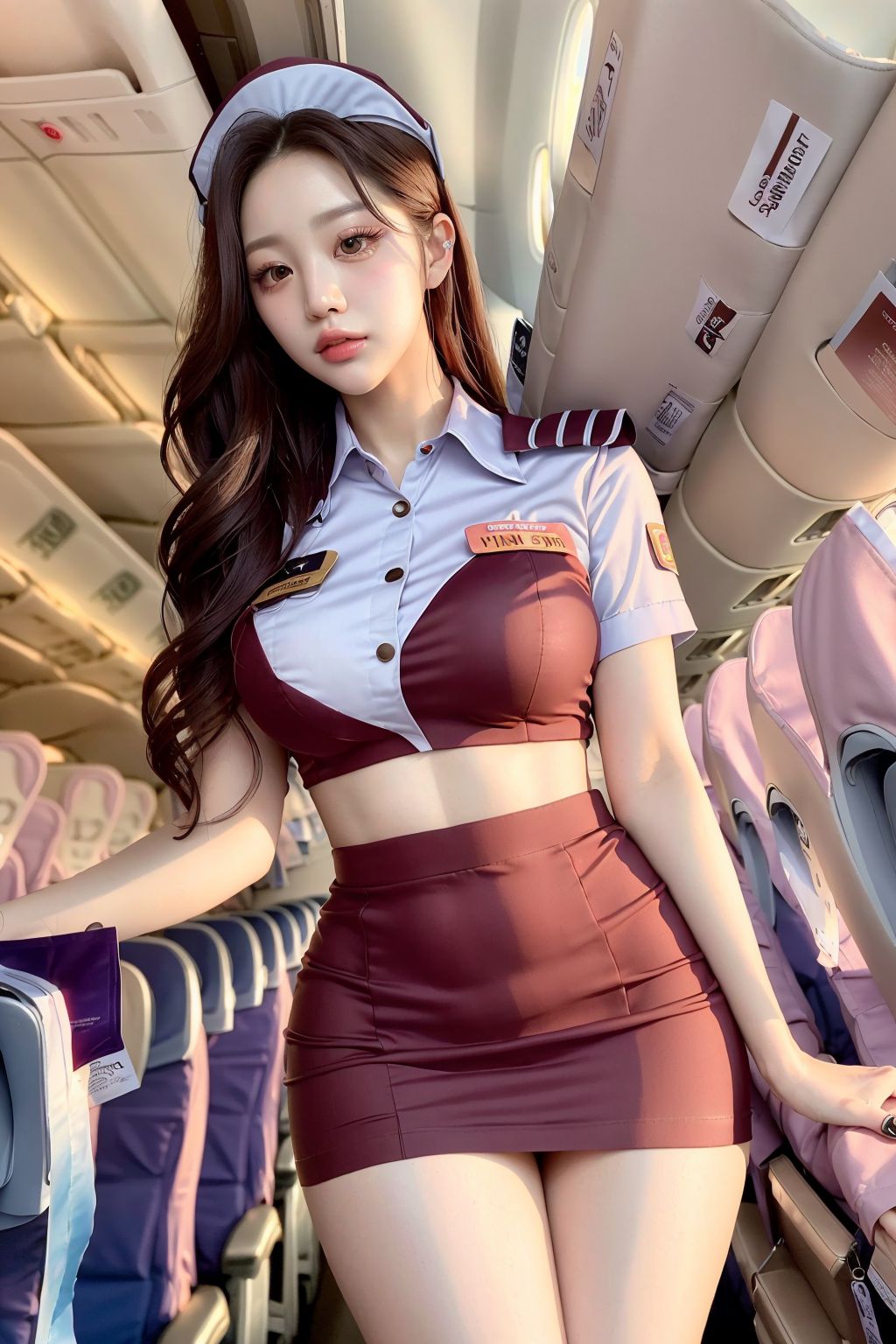 國際航班超短裙美女空乘
