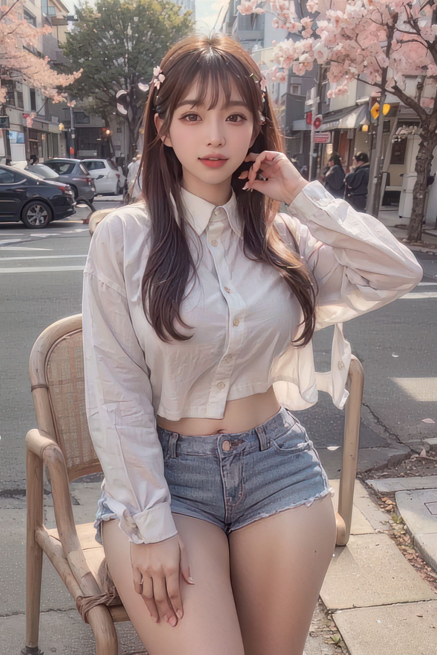 悠閒的日系櫻花嫩妹