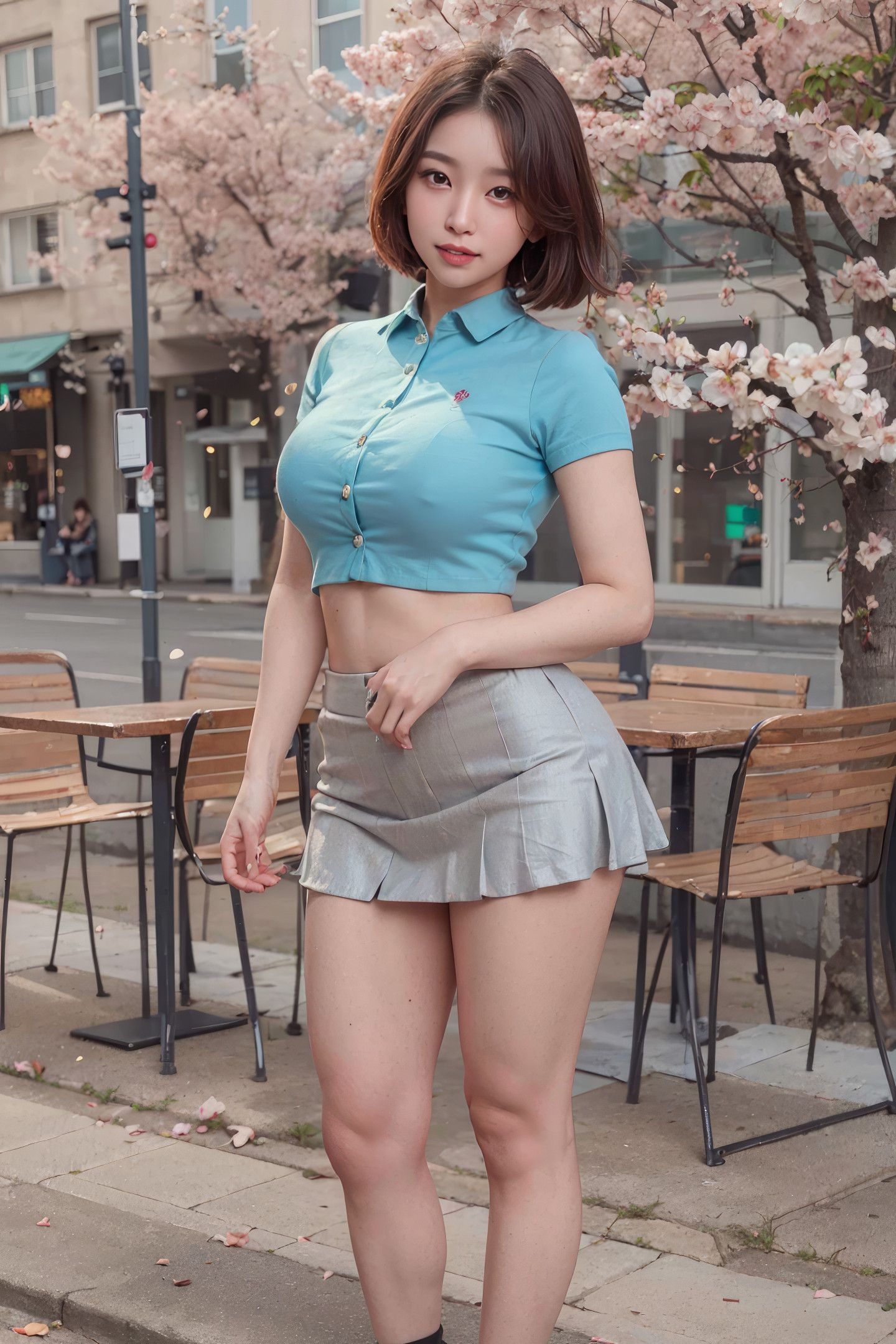 悠閒的日系櫻花嫩妹