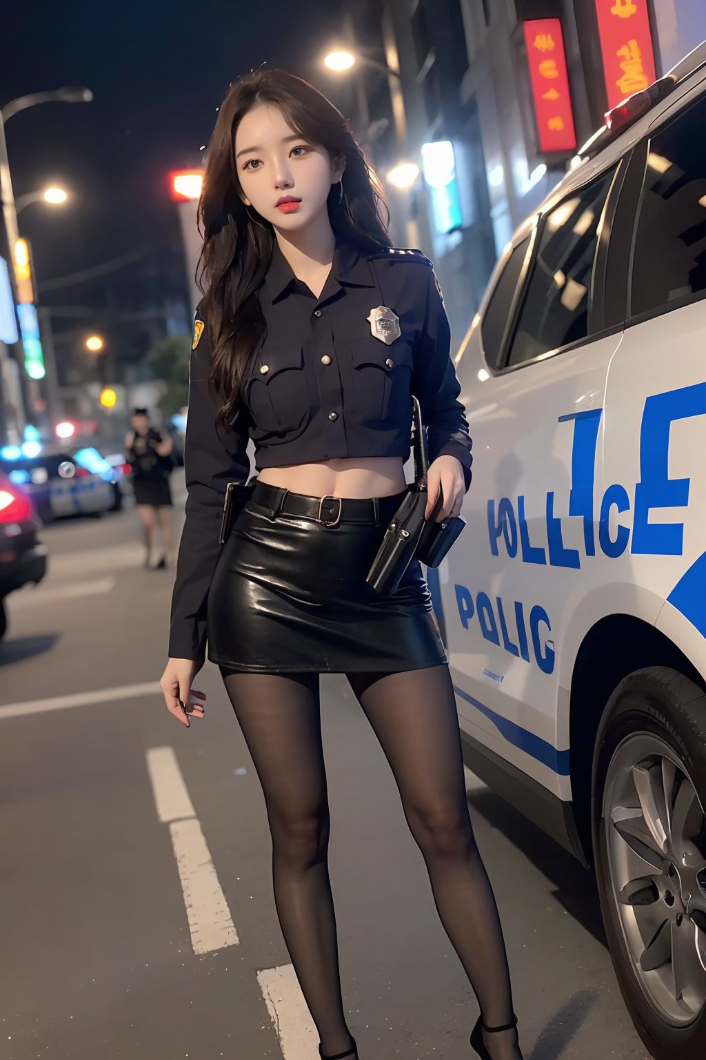 街拍運動系單馬尾美少女