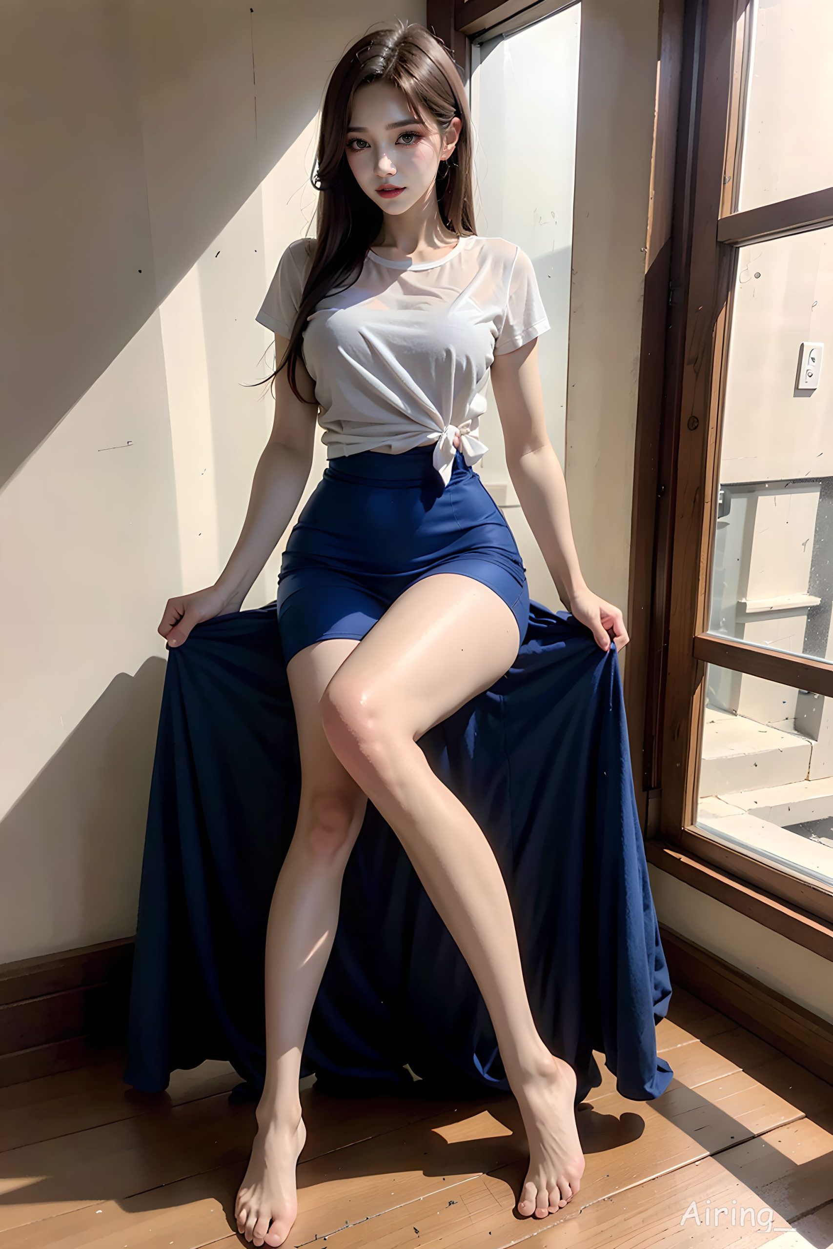 教室体操服单马尾嫩妹