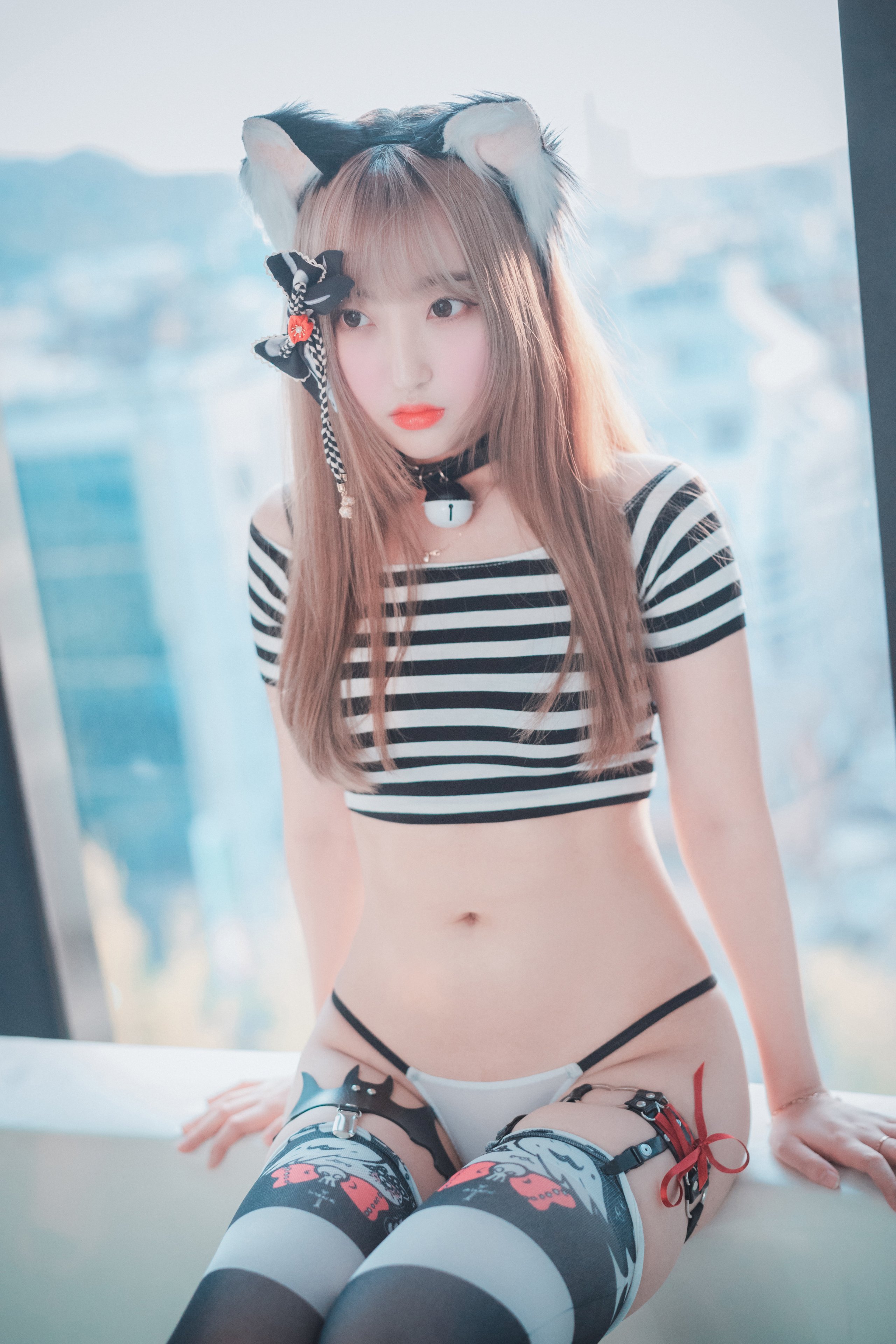 DJAWA Photo] Hanari - Catgirl in Stripes