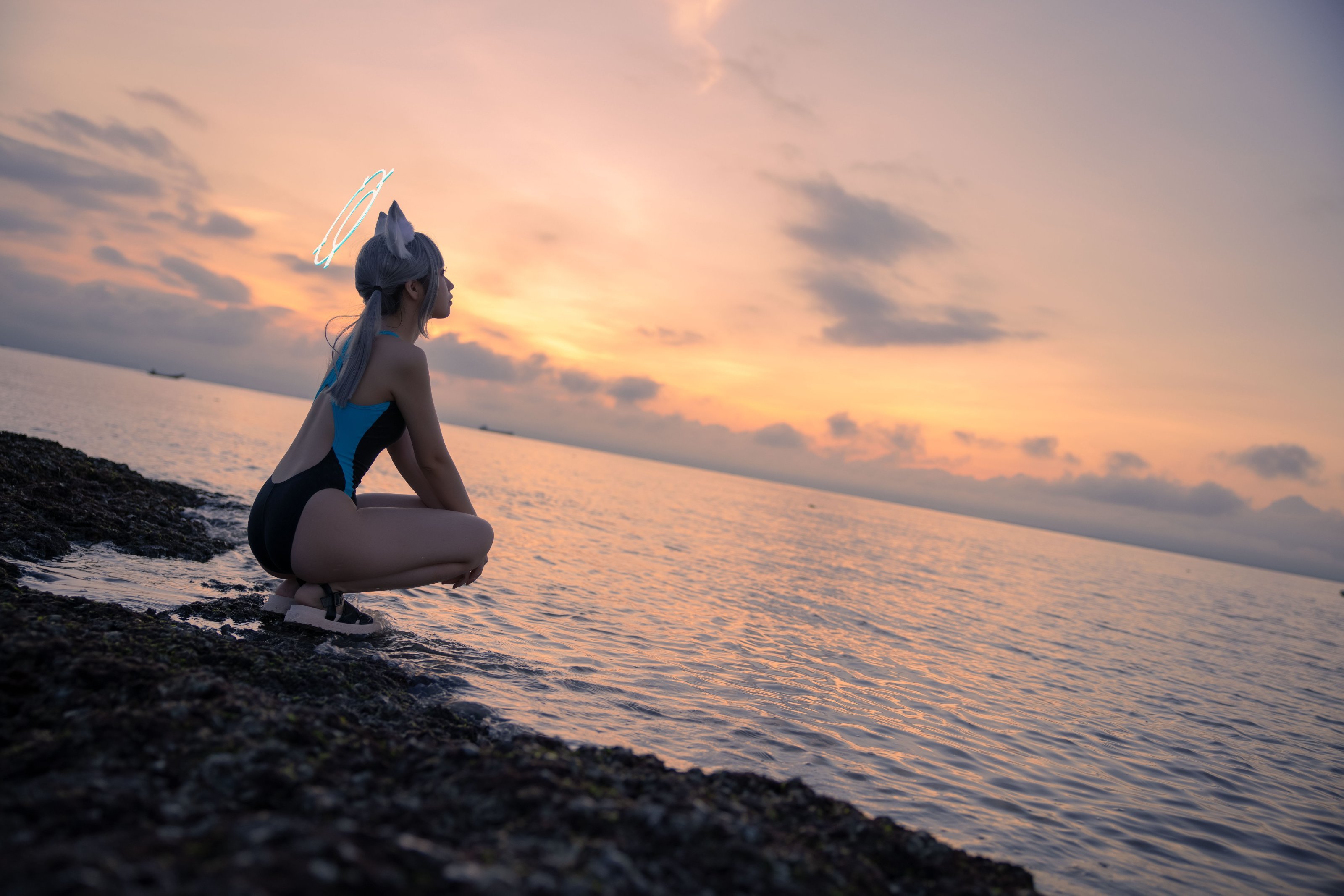 G44 Không Bị Thương Vol.075 Blue Archive Sa Lang Bạch Tử Đồ Bơi