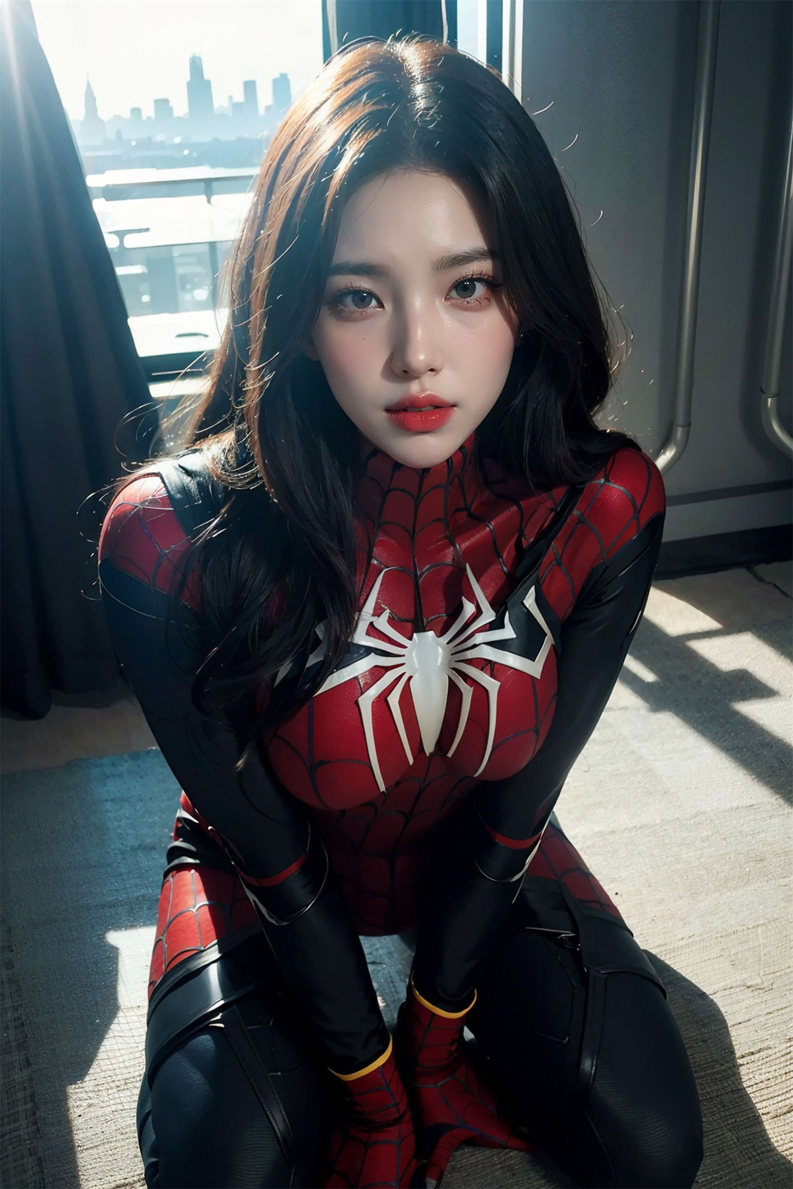 Người Nhện áo bó sát cô gái đẹp