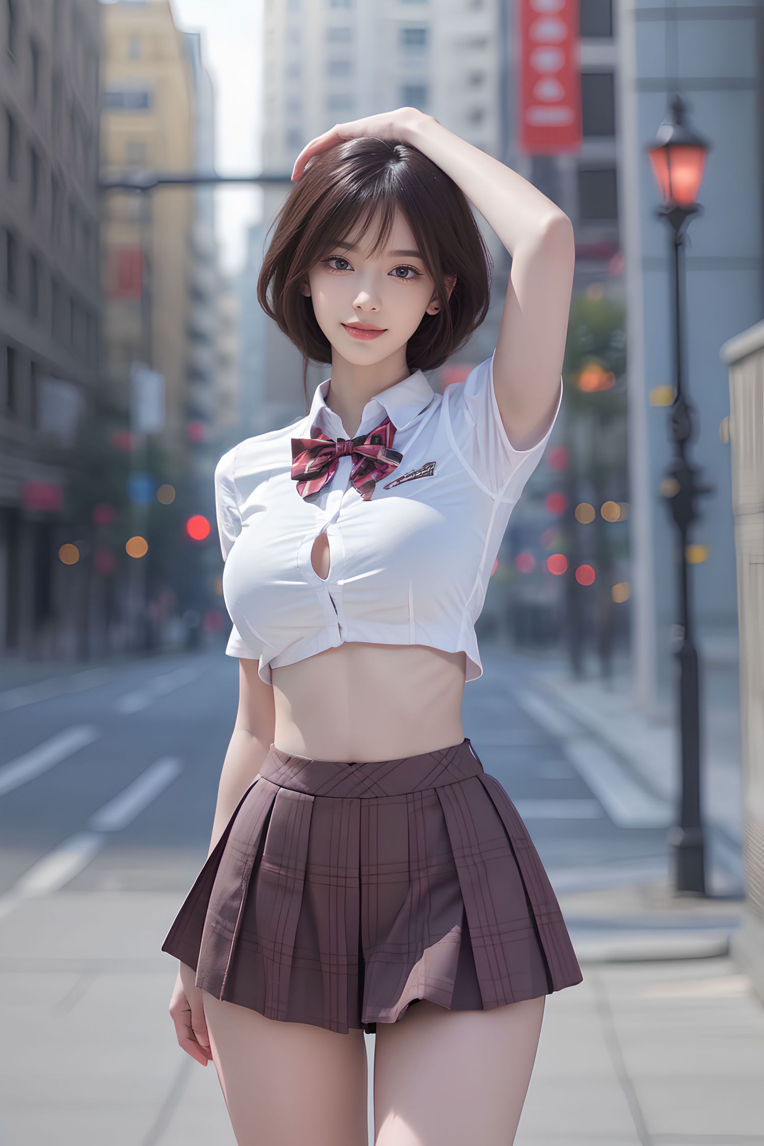 Short haired JK women's high school students
